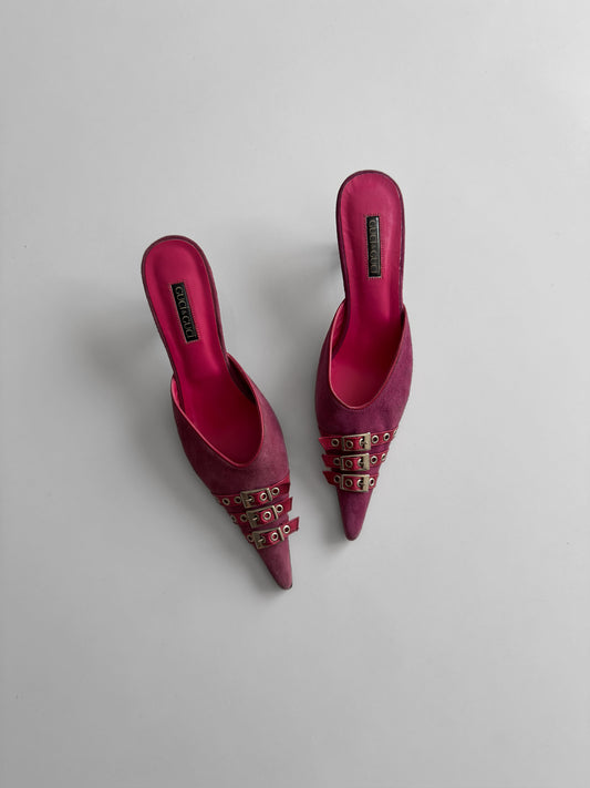 Pembe Süet Topuklu Ayakkabı