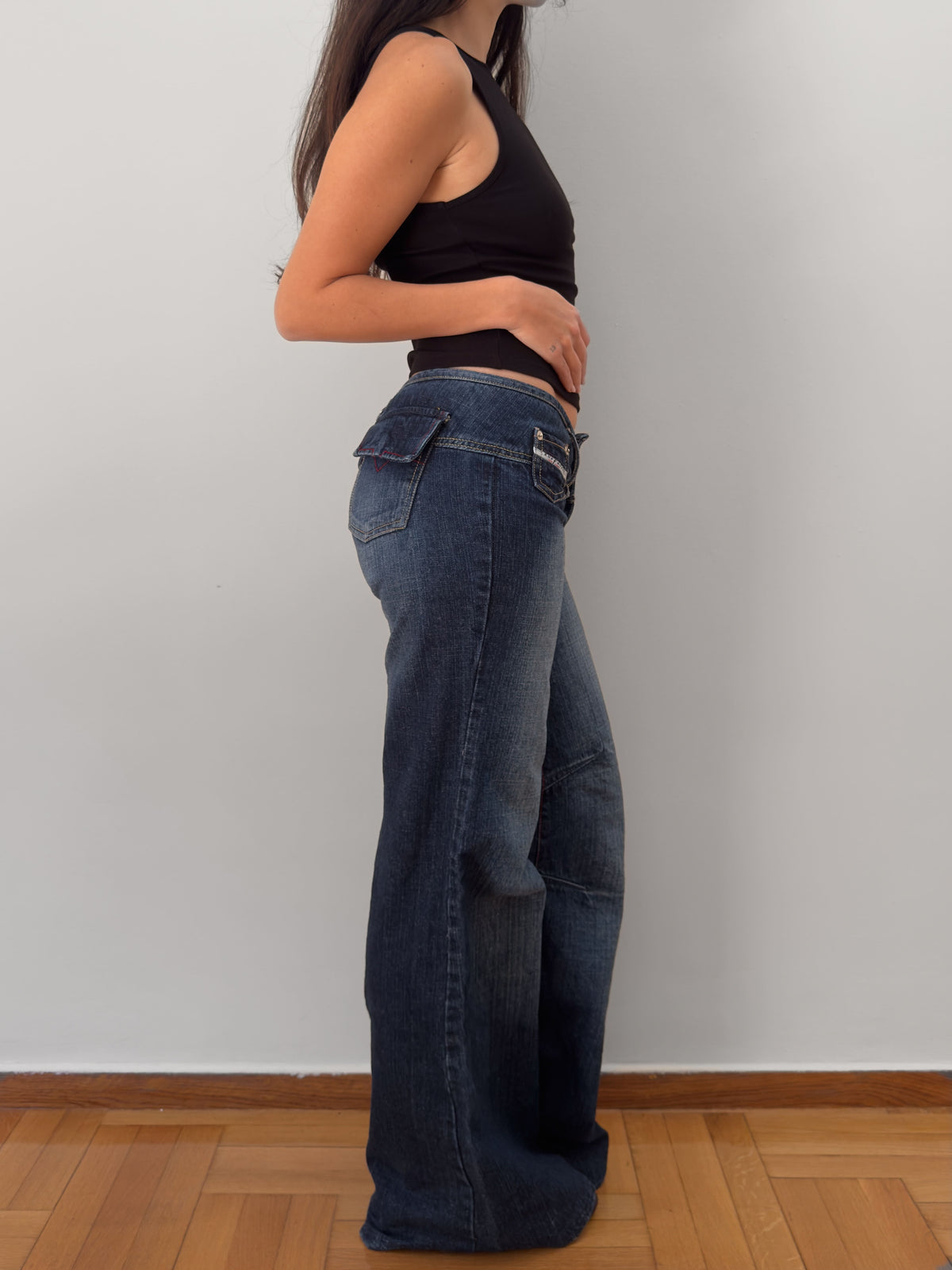Low Rise Wide Leg Jeans