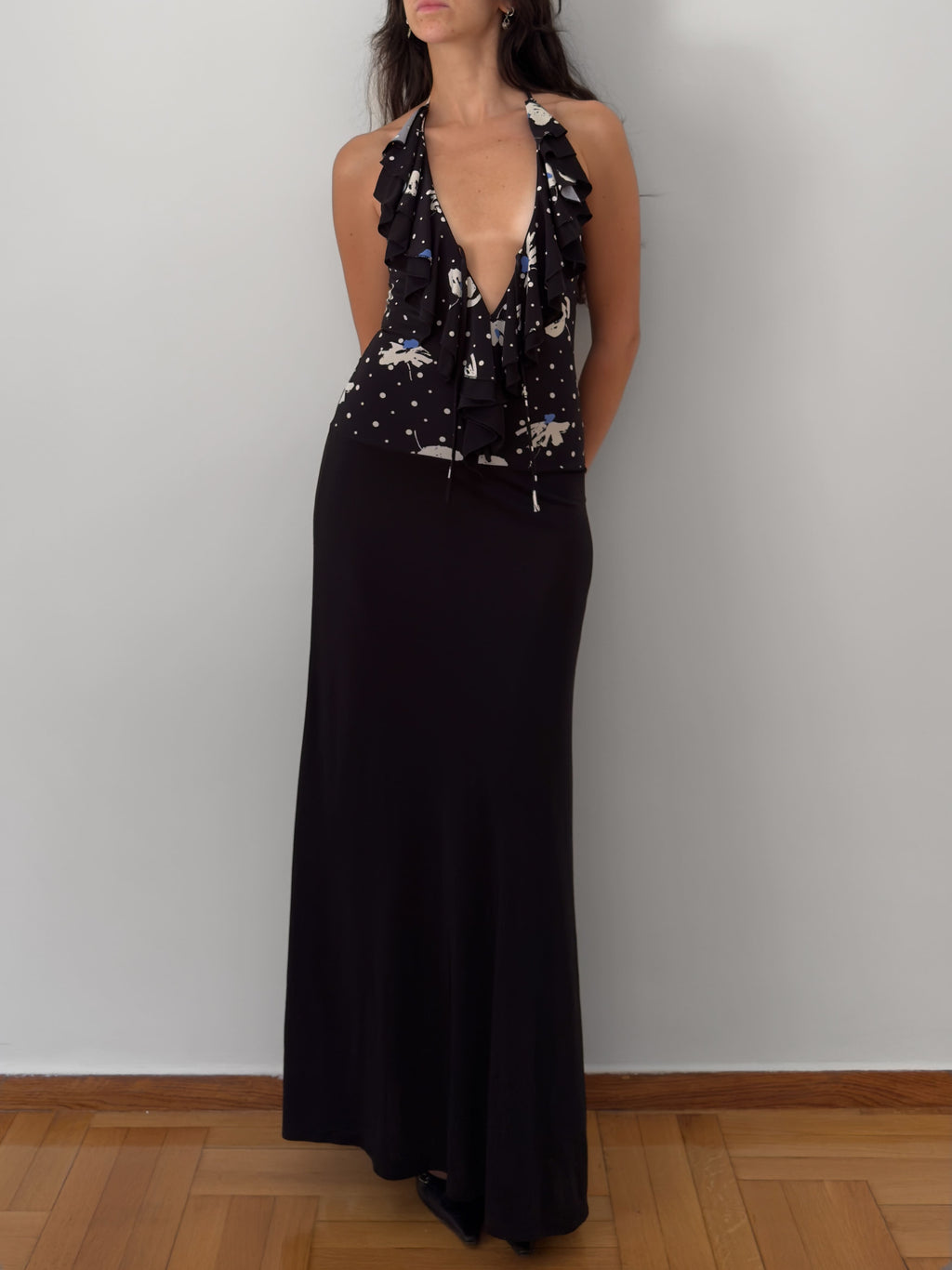 Ruffled Halter Maxi Dress