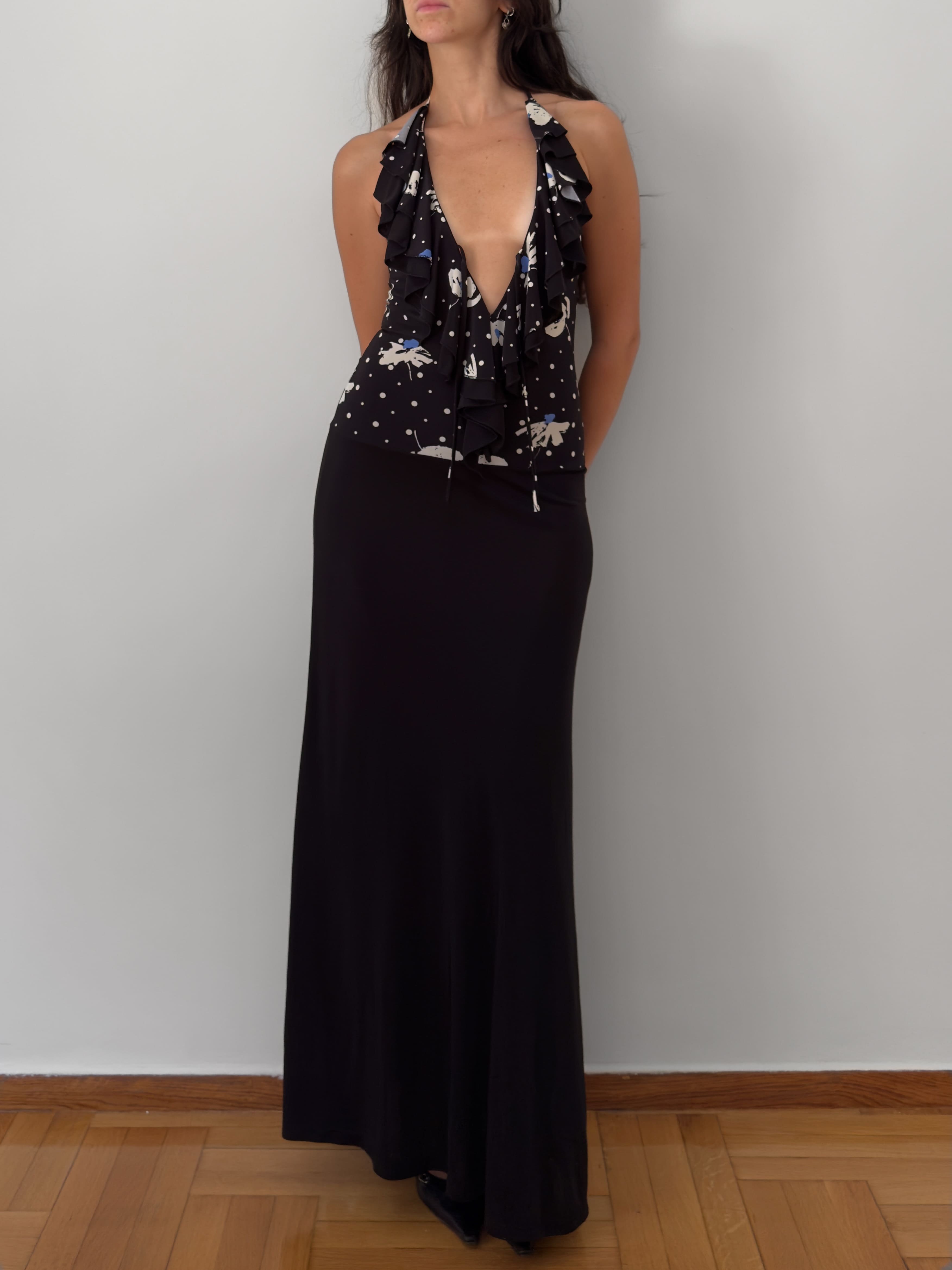 Ruffled Halter Maxi Dress