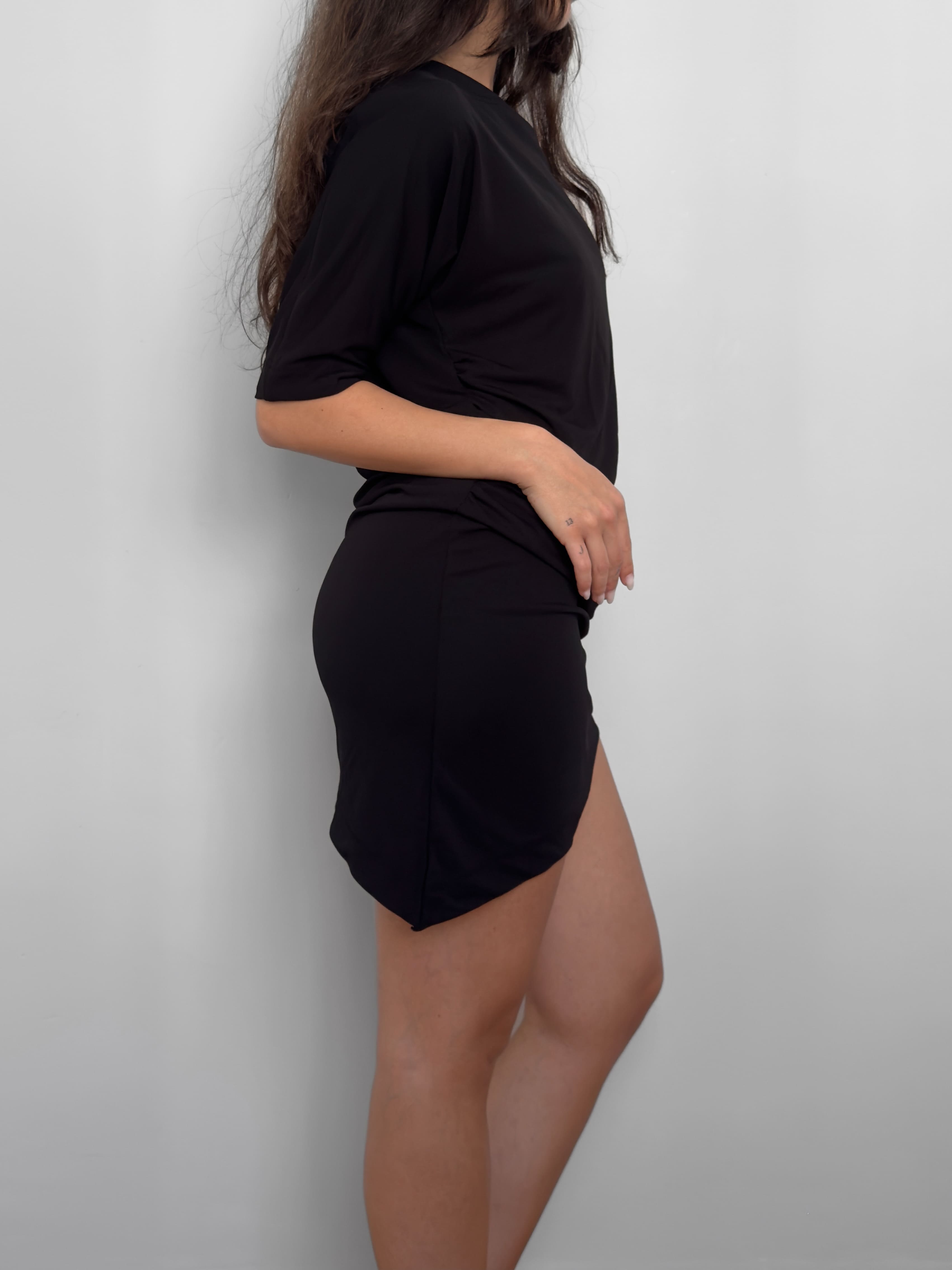 Asymmetrical Draped Dress