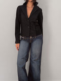 Black Tulle Panel Blazer