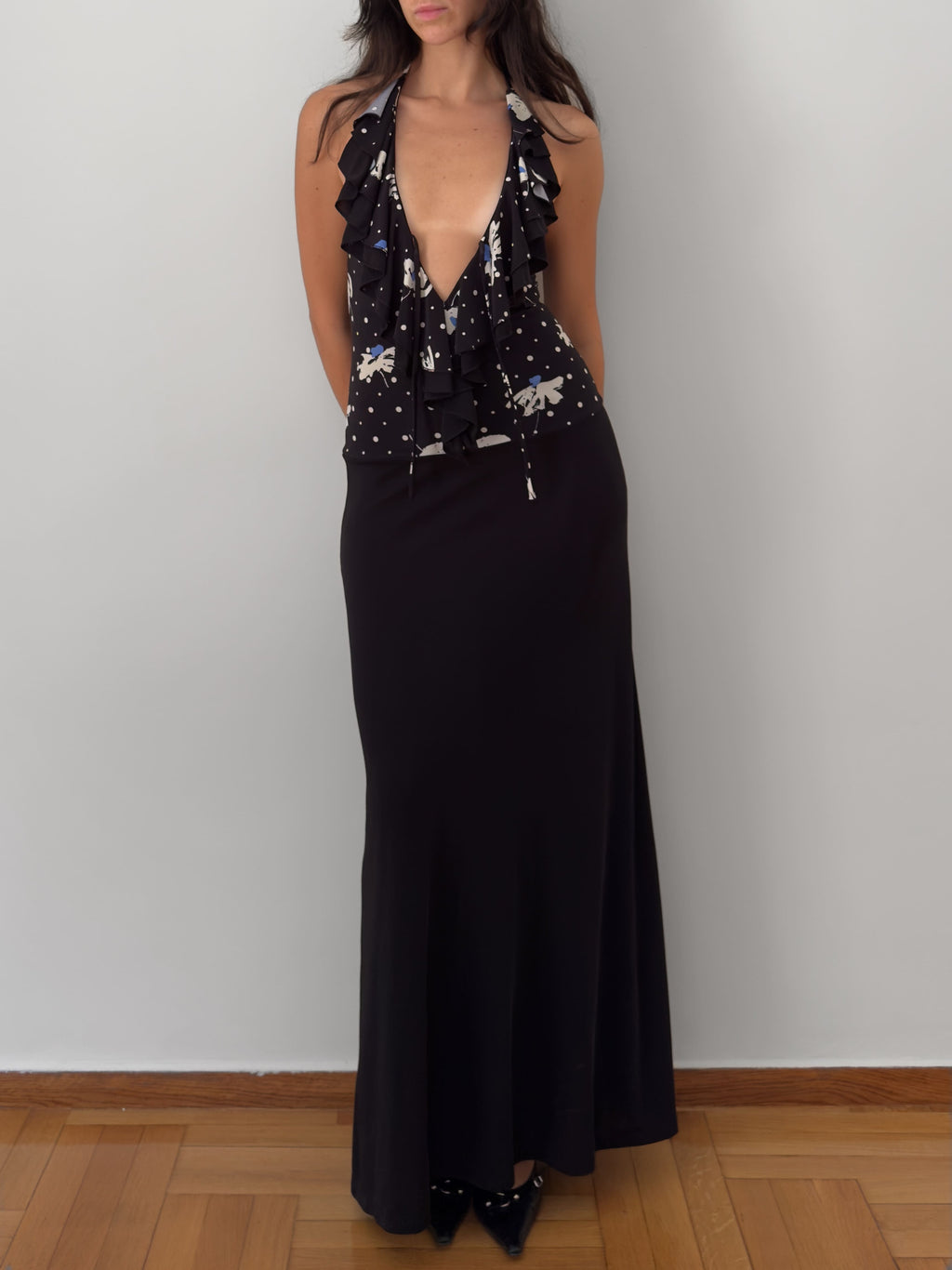 Ruffled Halter Maxi Dress
