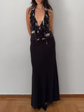 Ruffled Halter Maxi Dress