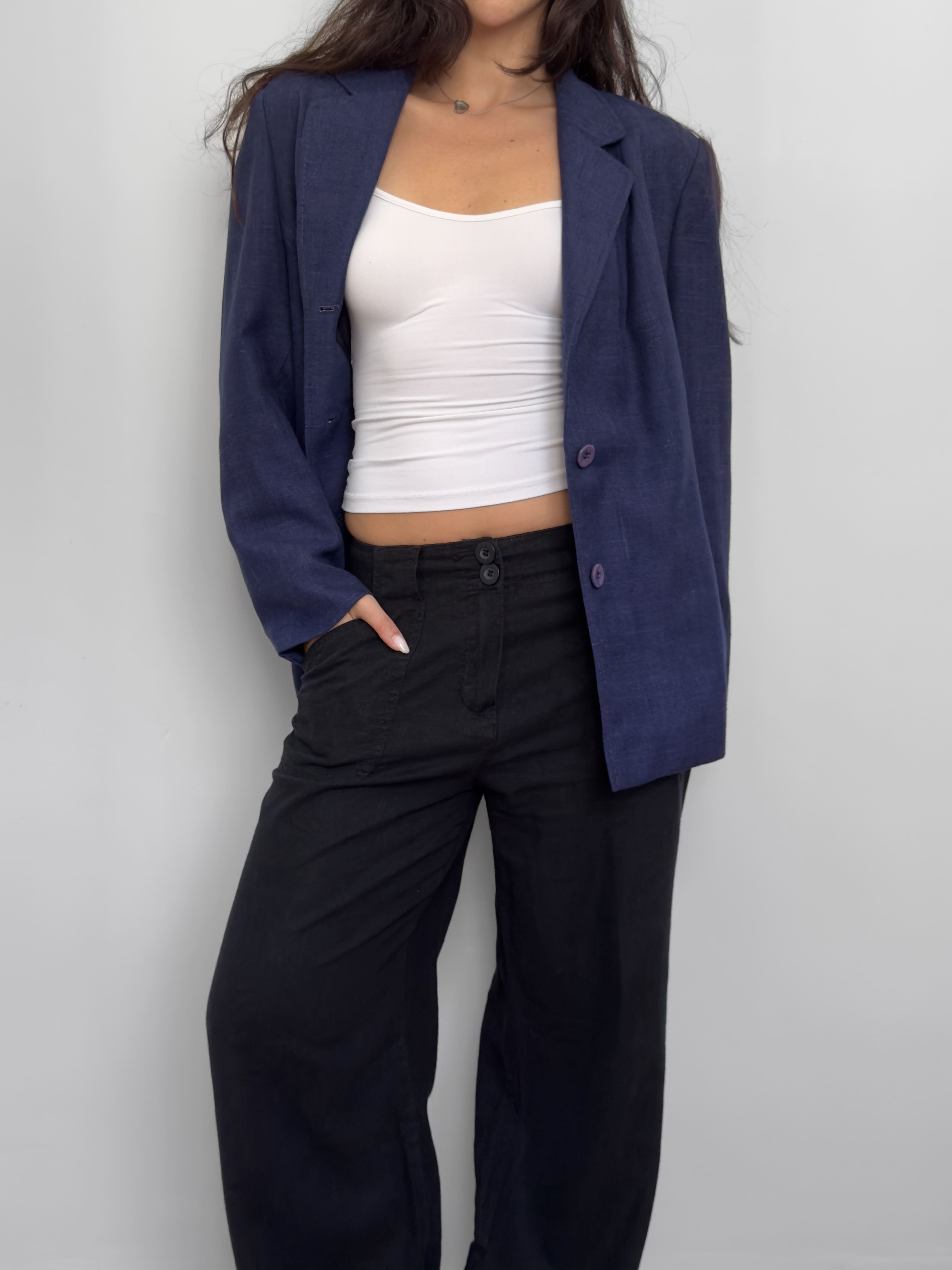 Blue Linen Blazer