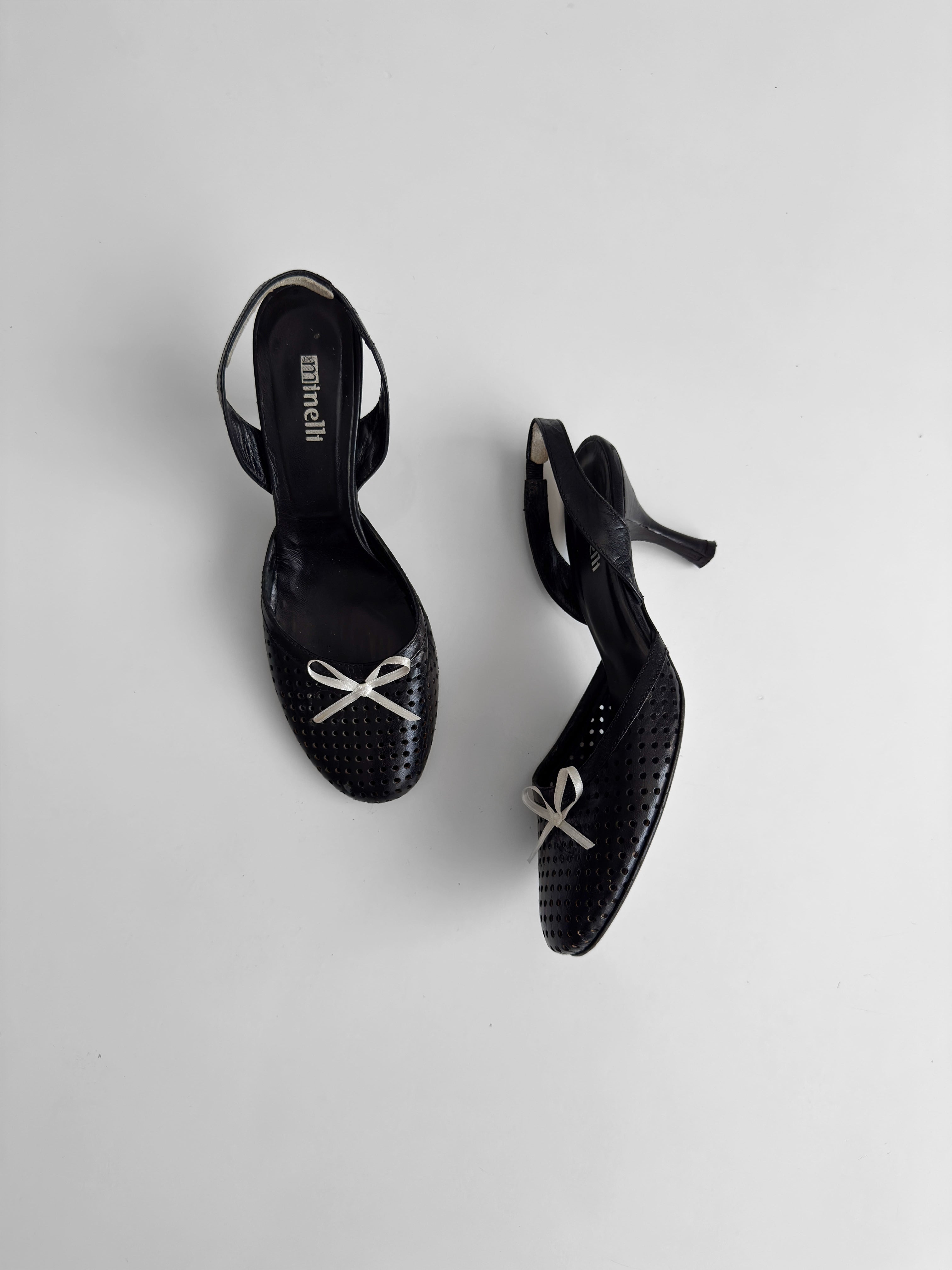 Leather Ballerina Heels