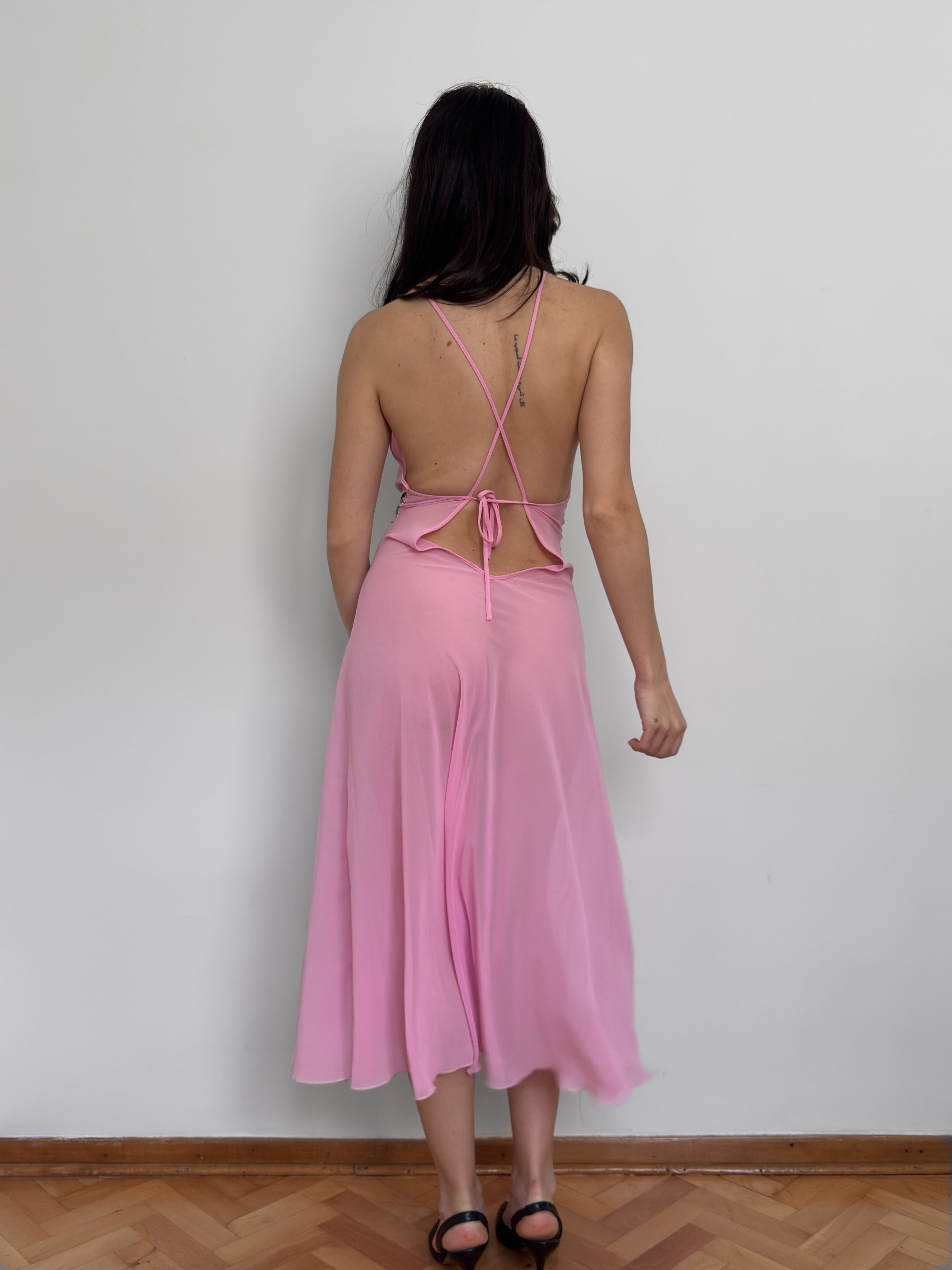 Pembe Şifon Gecelik