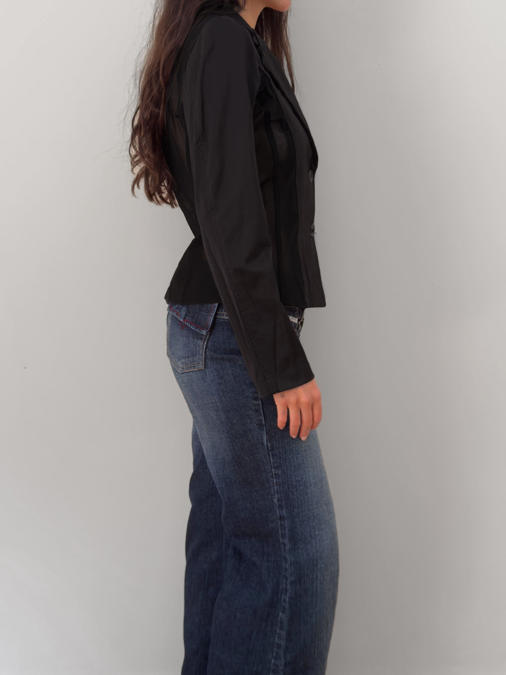 Black Tulle Panel Blazer
