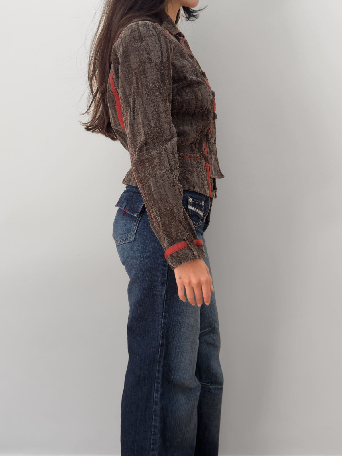 Velvet Trimmed Military Jacket