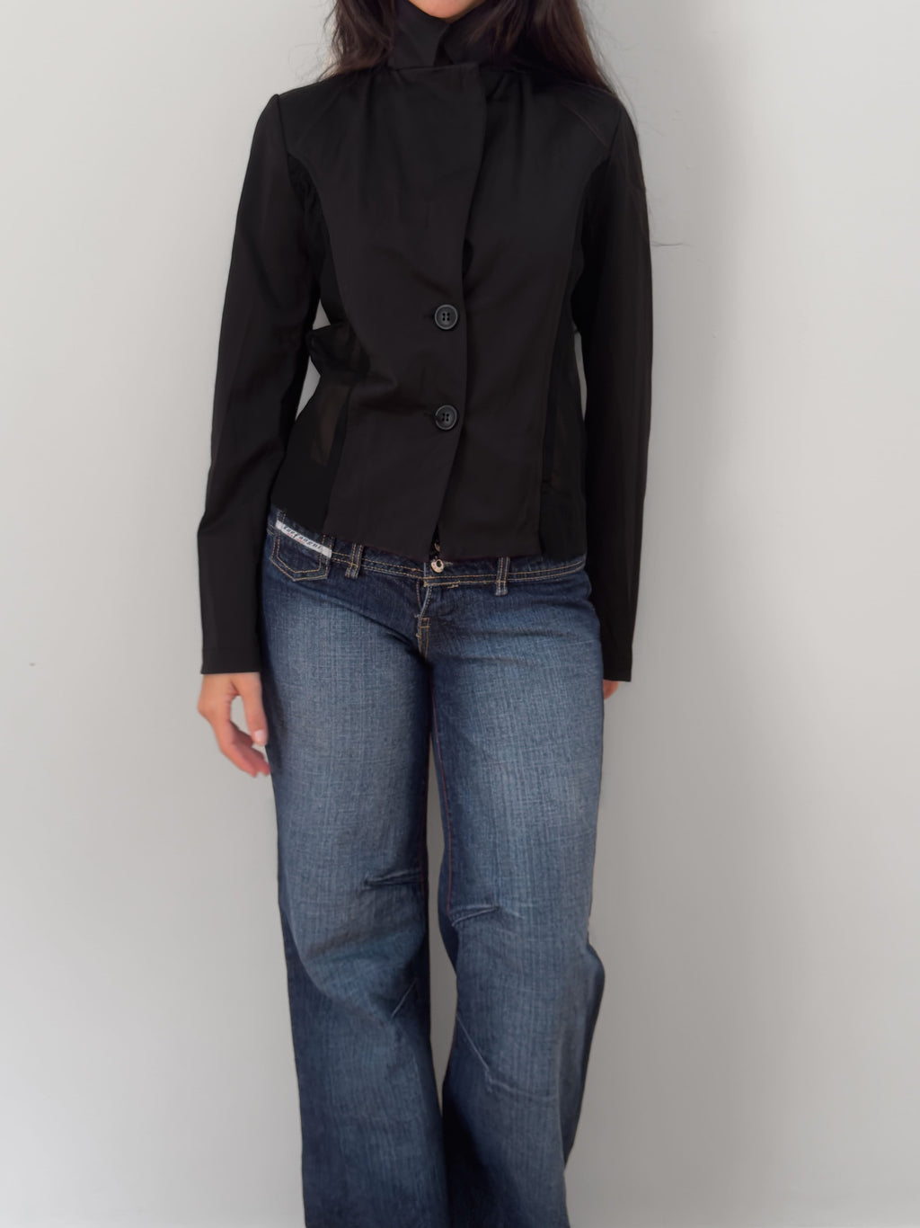 Black Tulle Panel Blazer