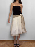 Belt Detailed Midi Skirt