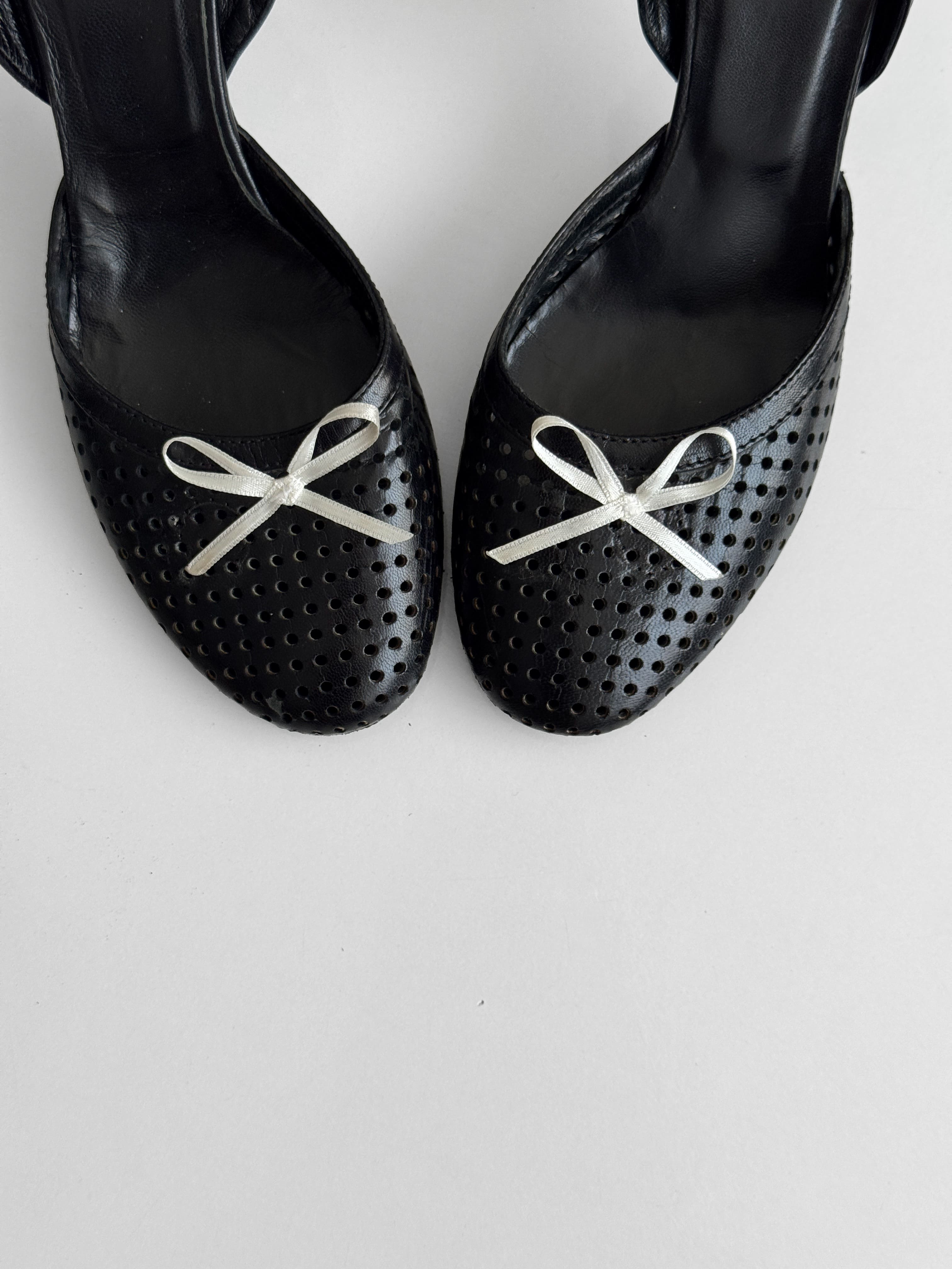Leather Ballerina Heels