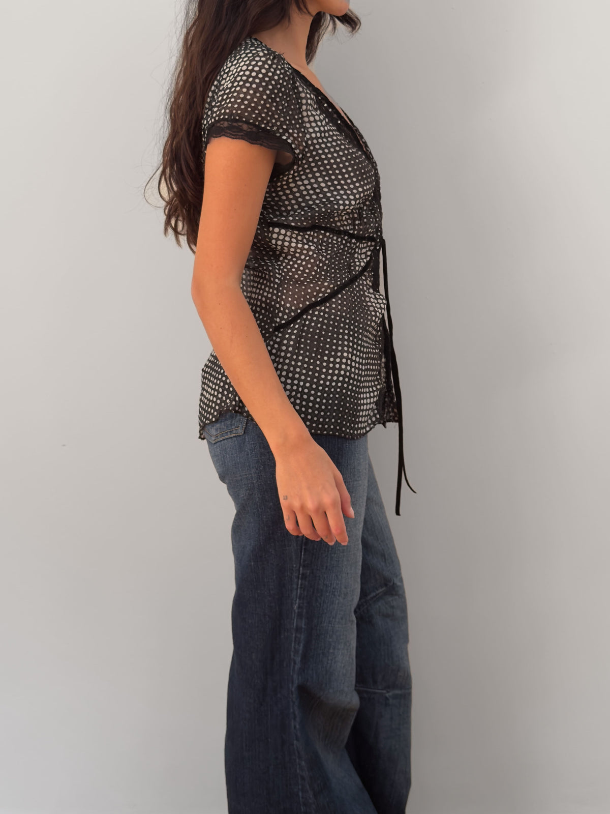 Polka Dot Sheer Blouse
