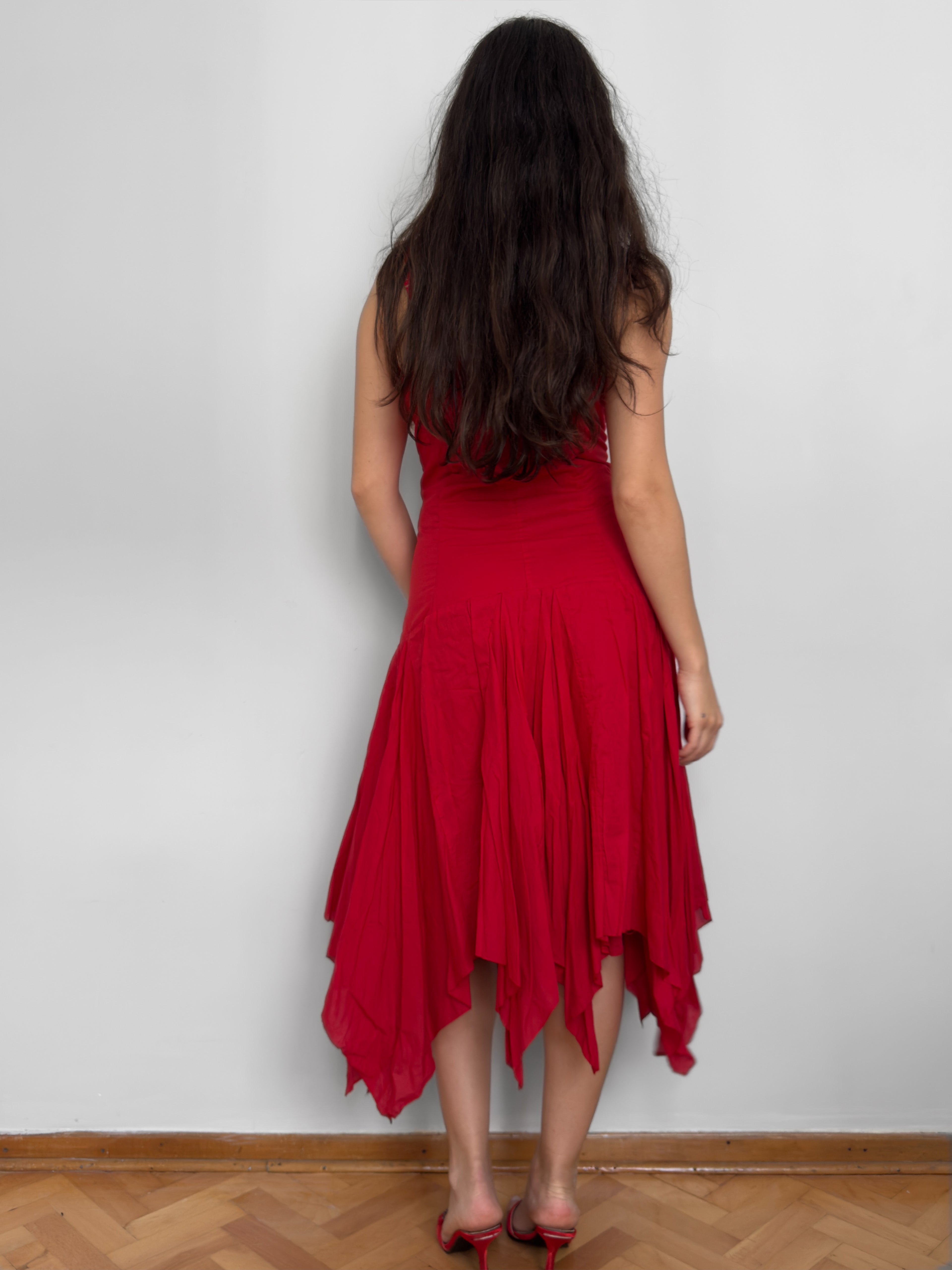 Red Midi Cotton Dress