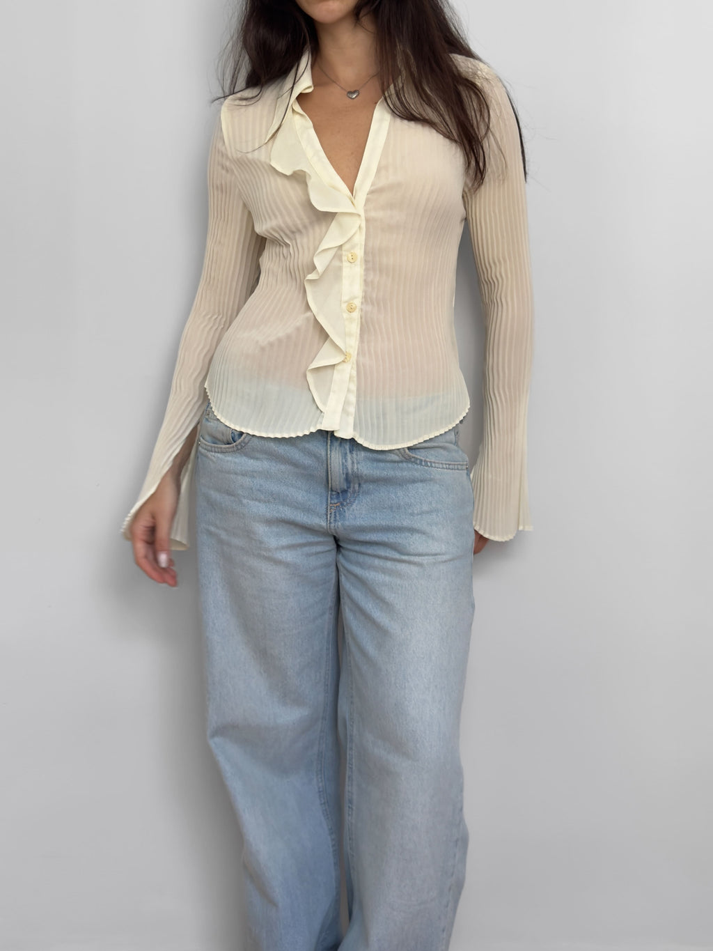 Cream Tulle Shirt