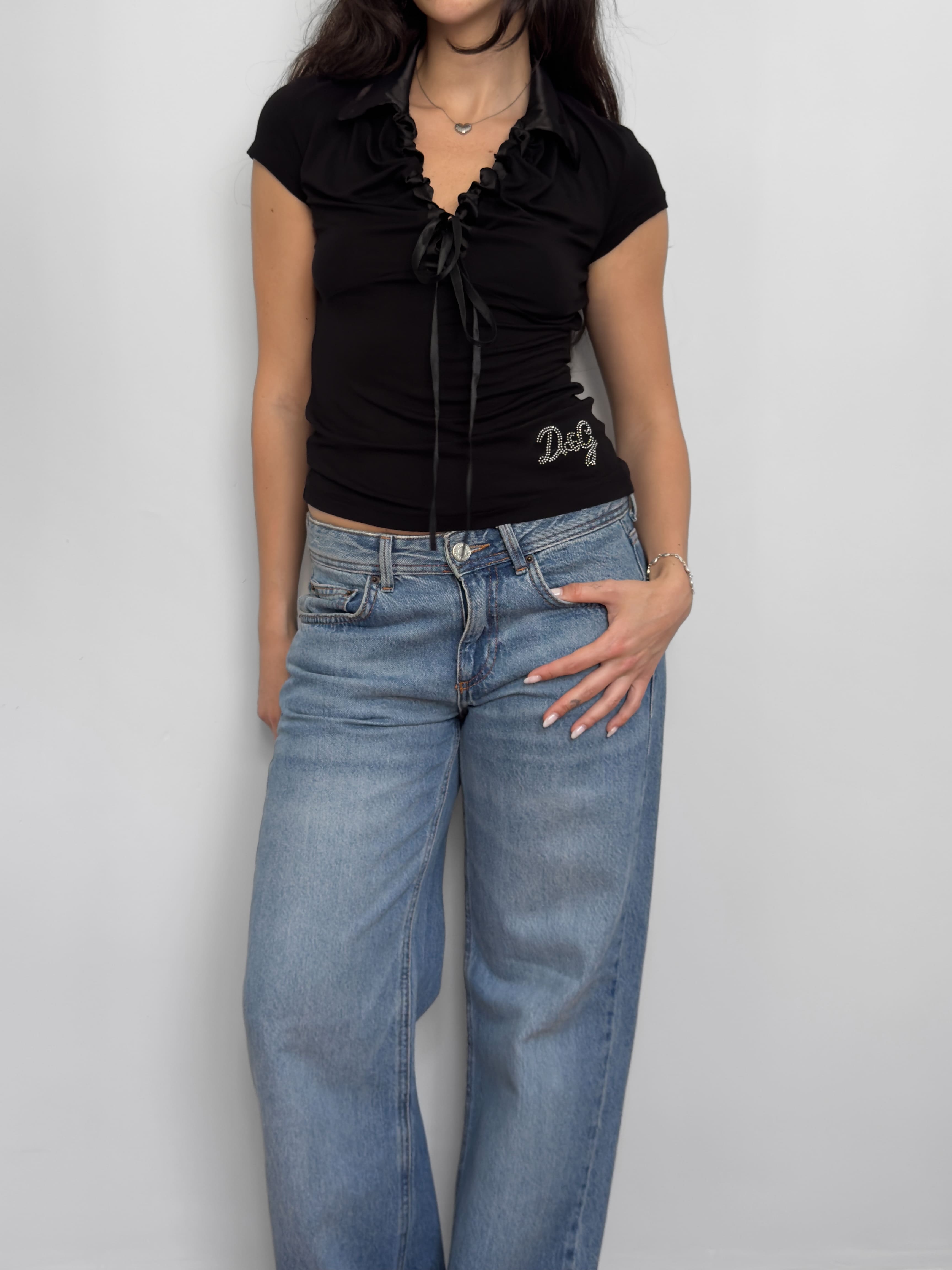 D&G Tie-Front Blouse