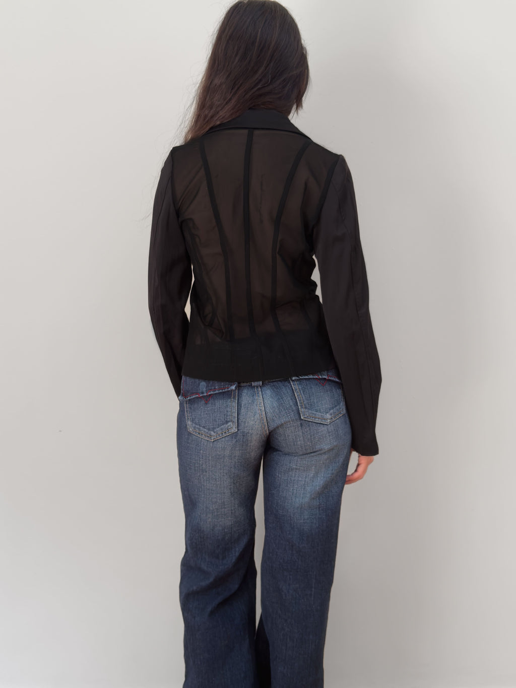 Black Tulle Panel Blazer