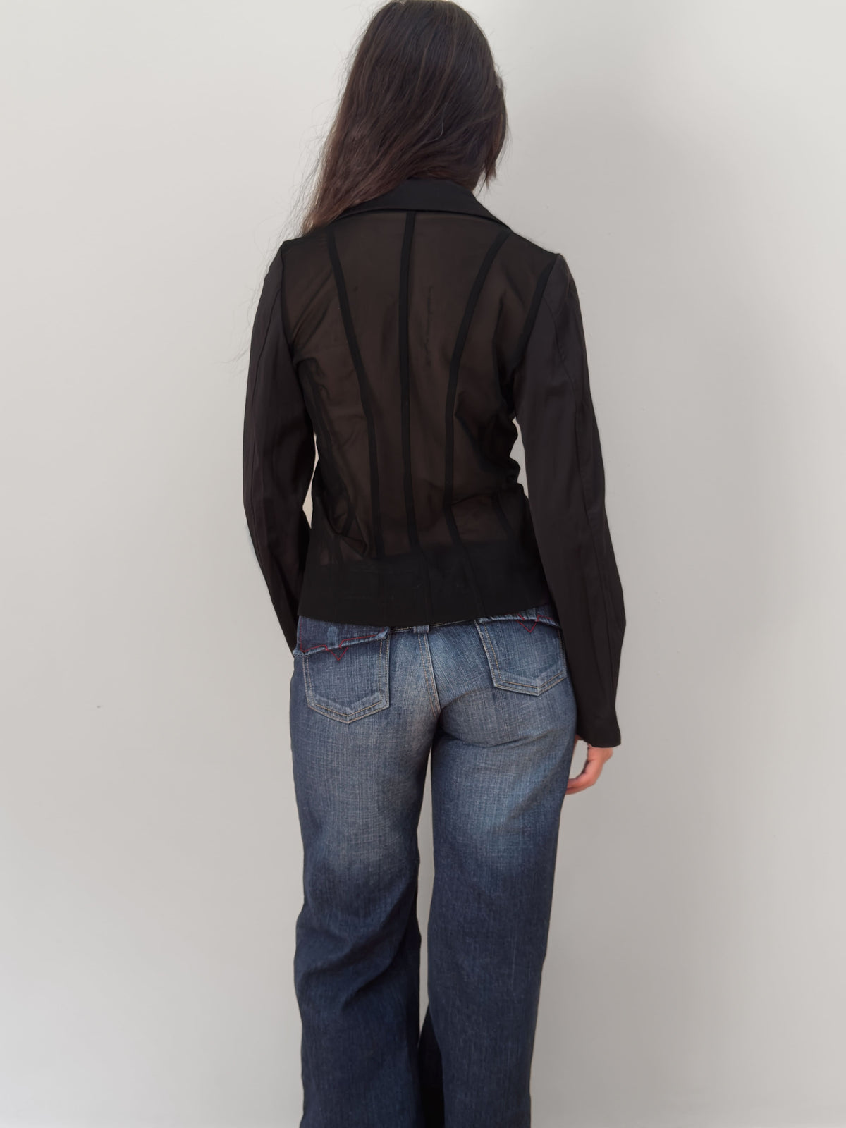 Black Tulle Panel Blazer