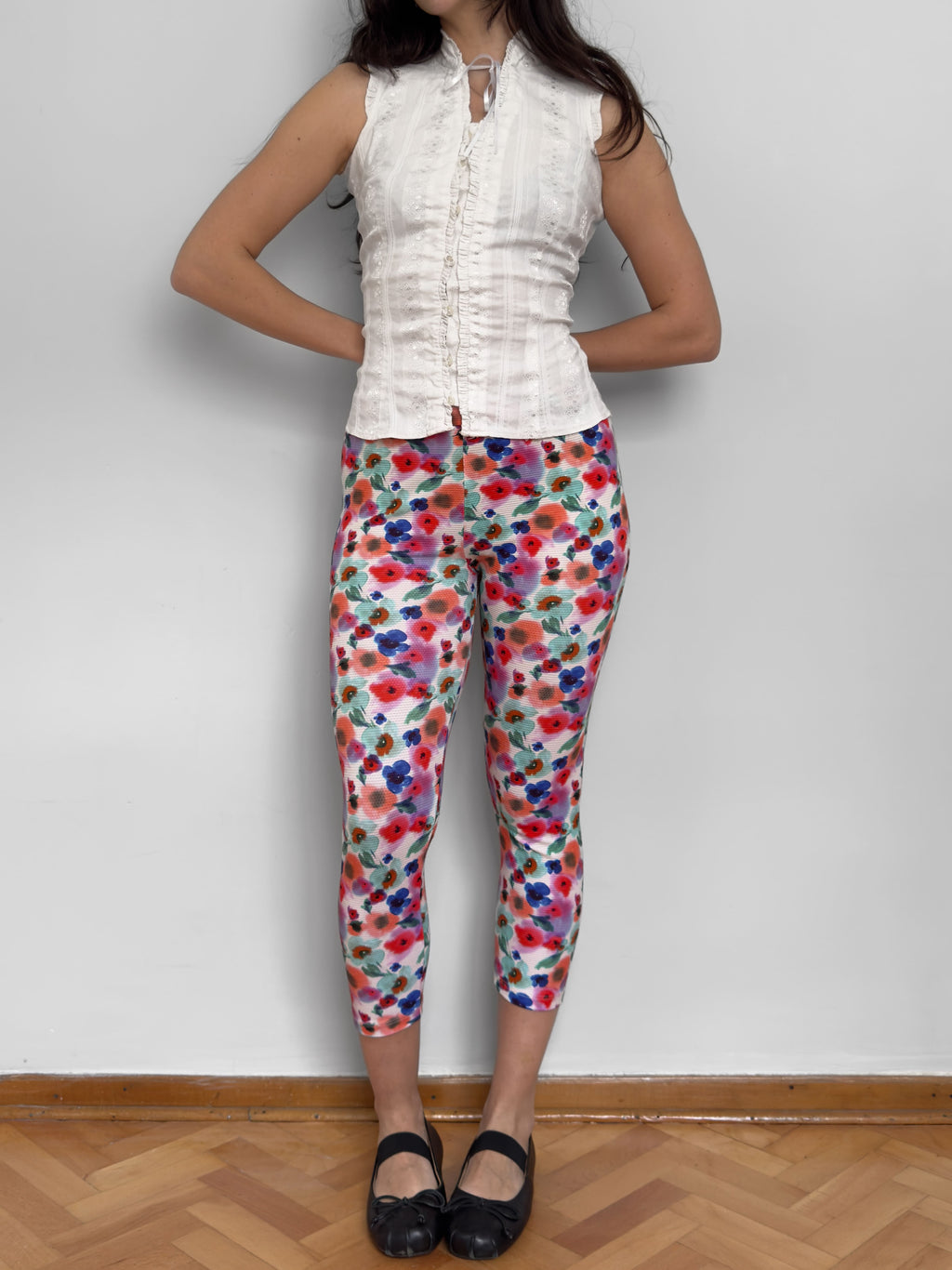 Floral Print Midi Leggings