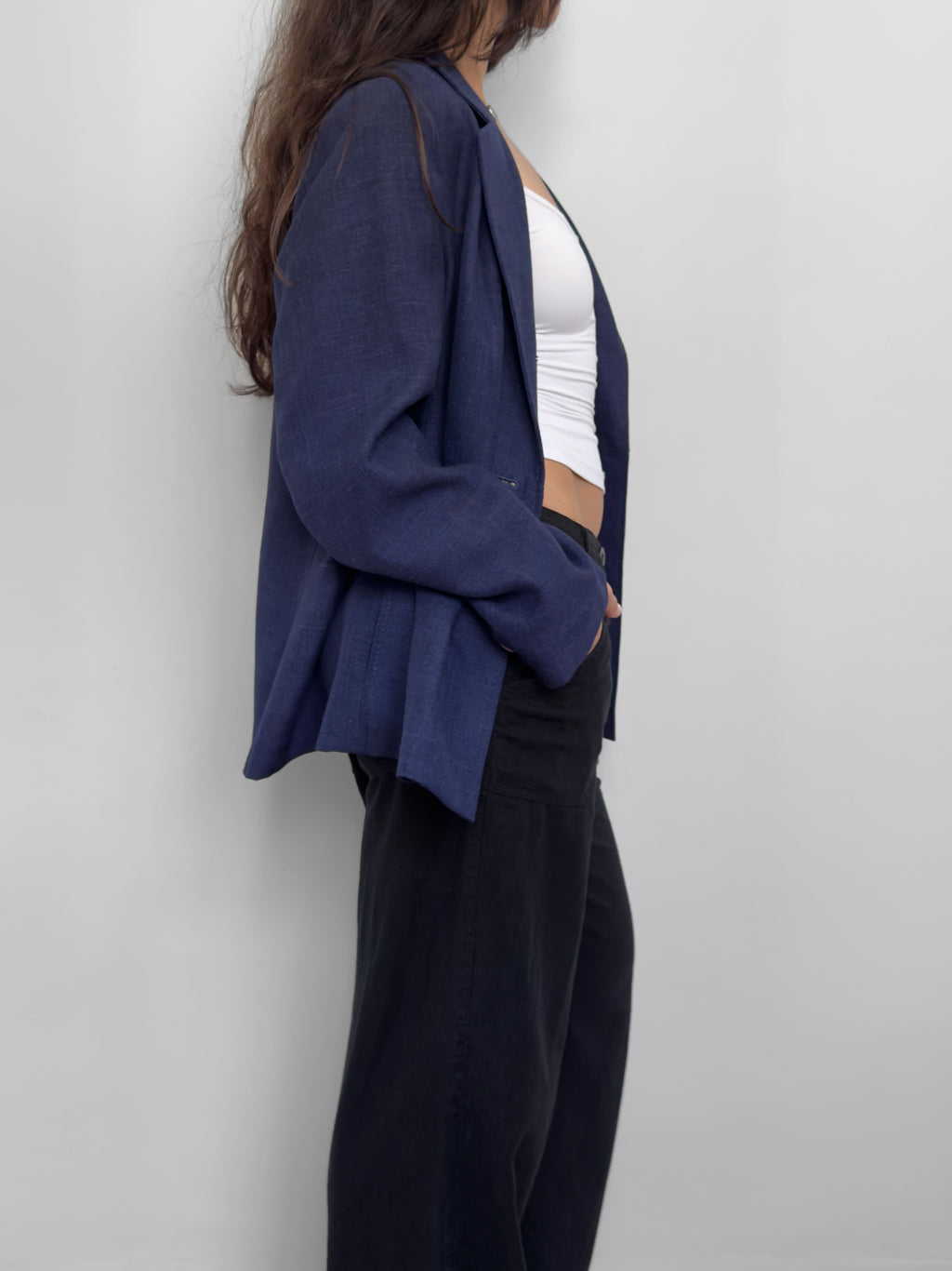 Blue Linen Blazer