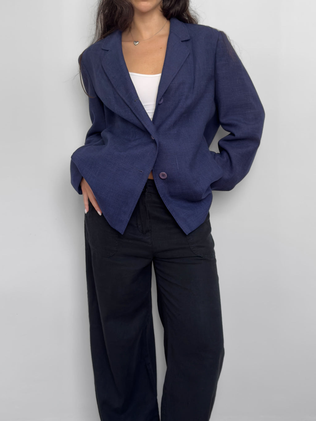 Blue Linen Blazer