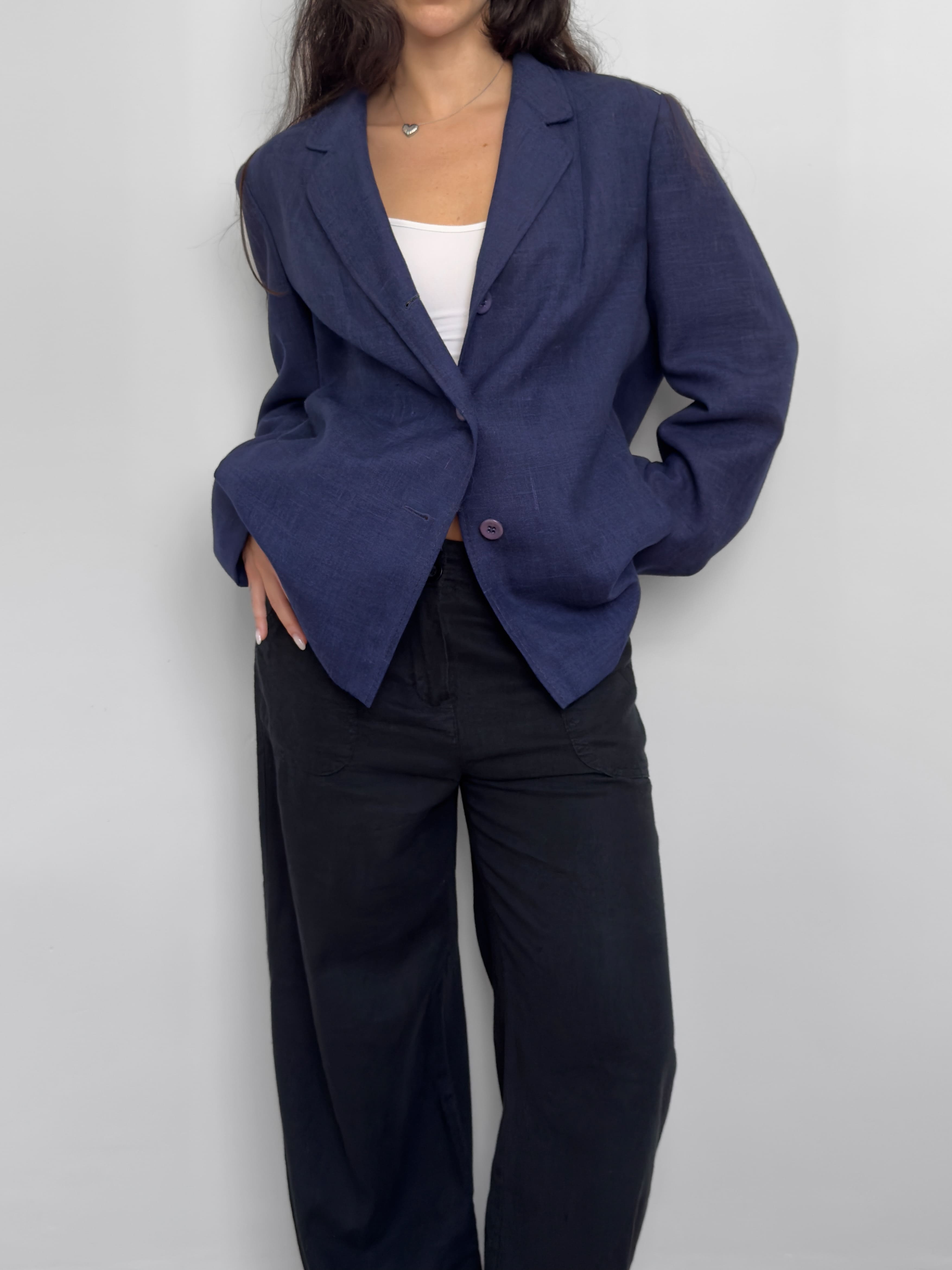 Blue Linen Blazer