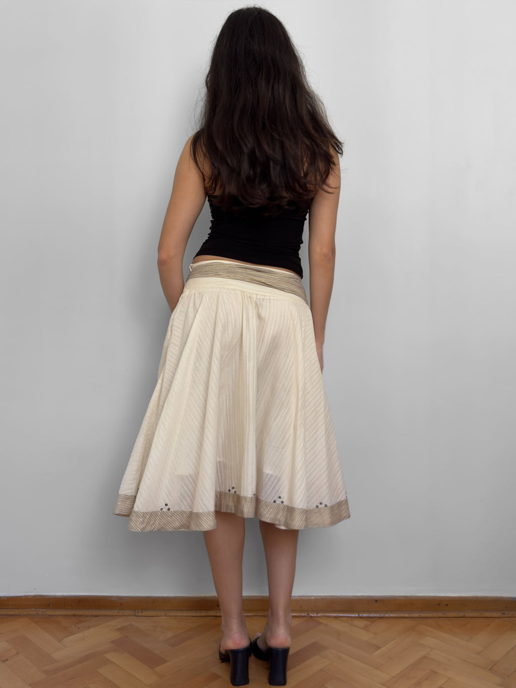 Belt Detailed Midi Skirt