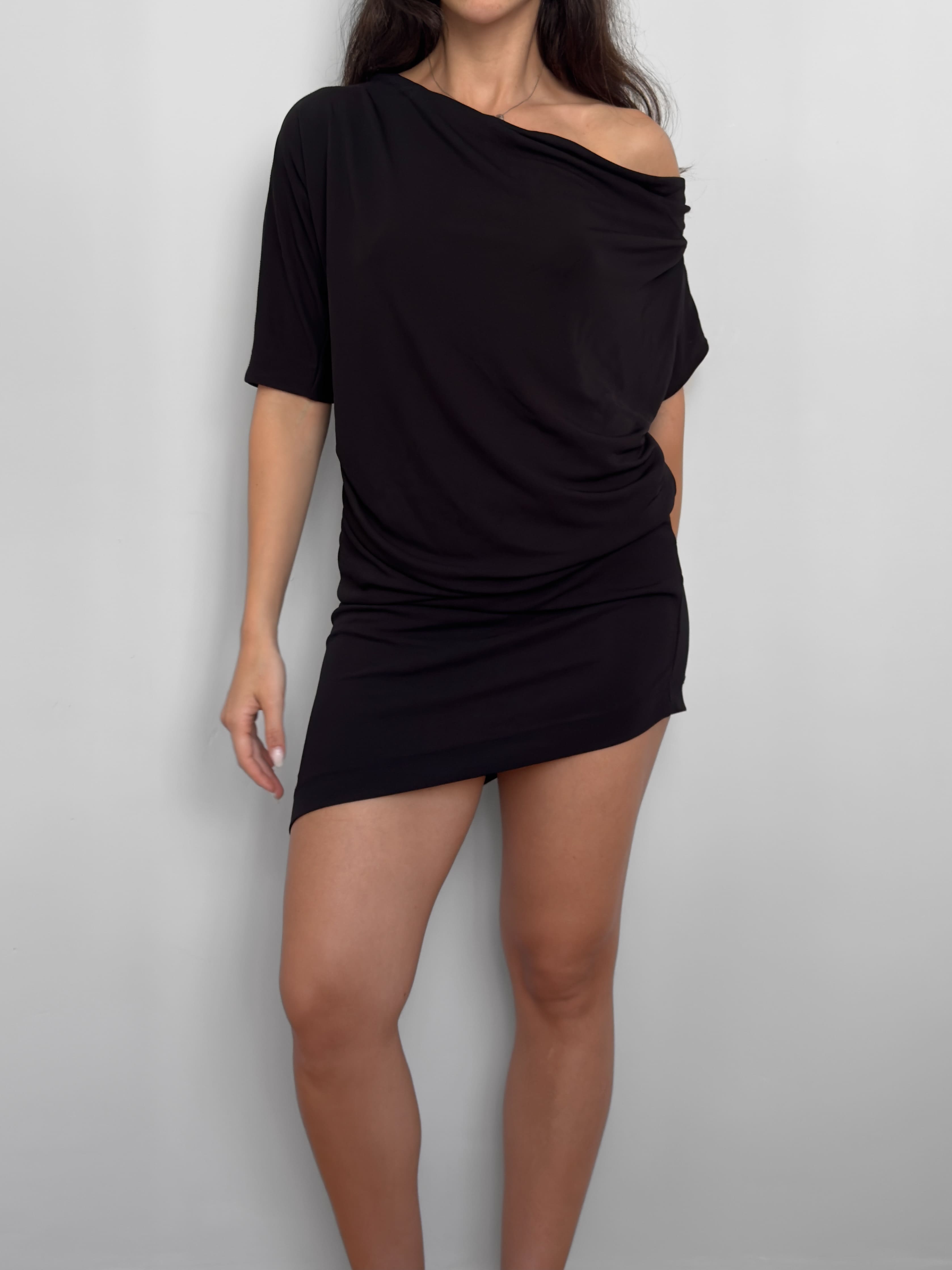 Asymmetrical Draped Dress
