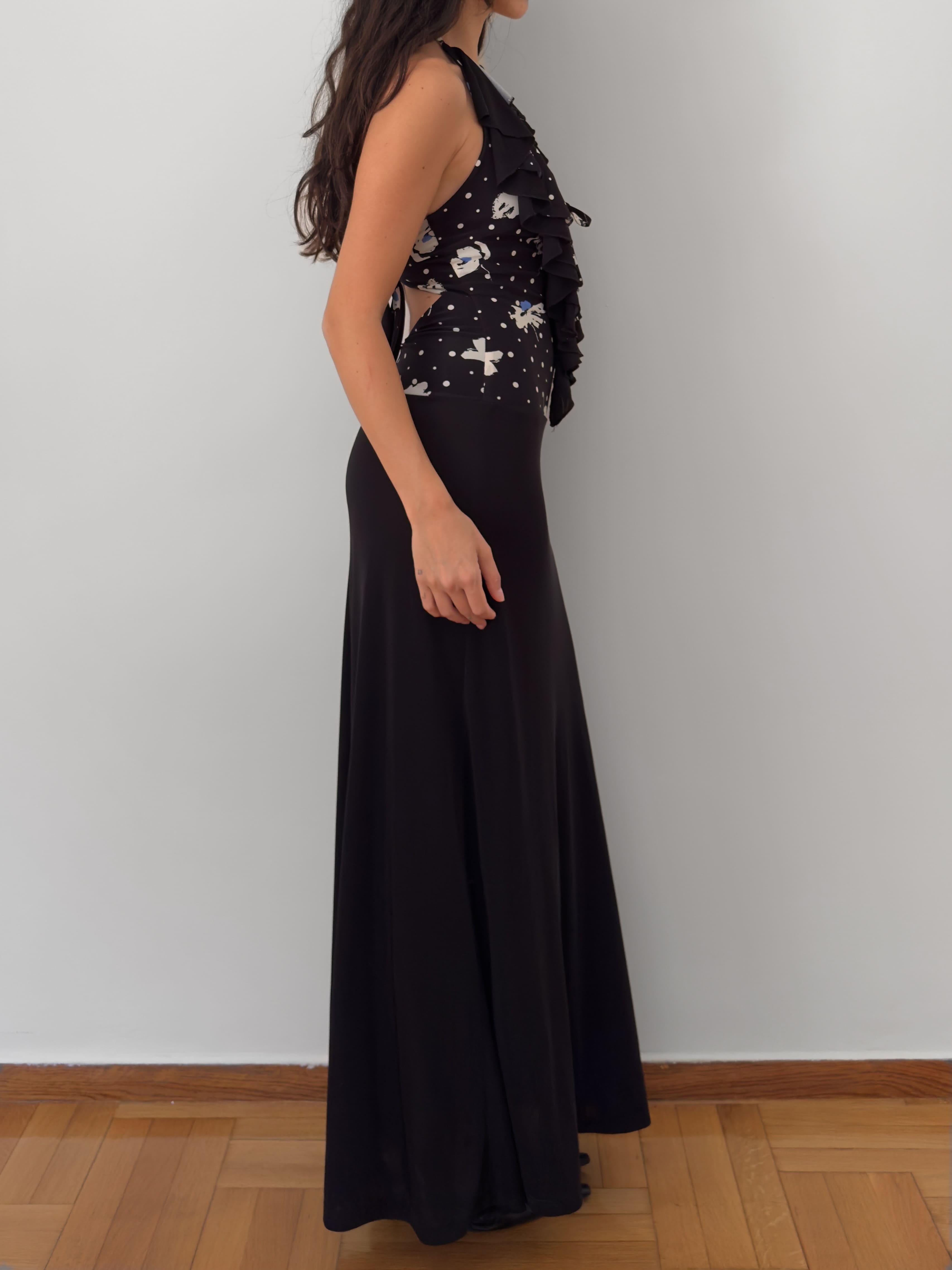 Ruffled Halter Maxi Dress