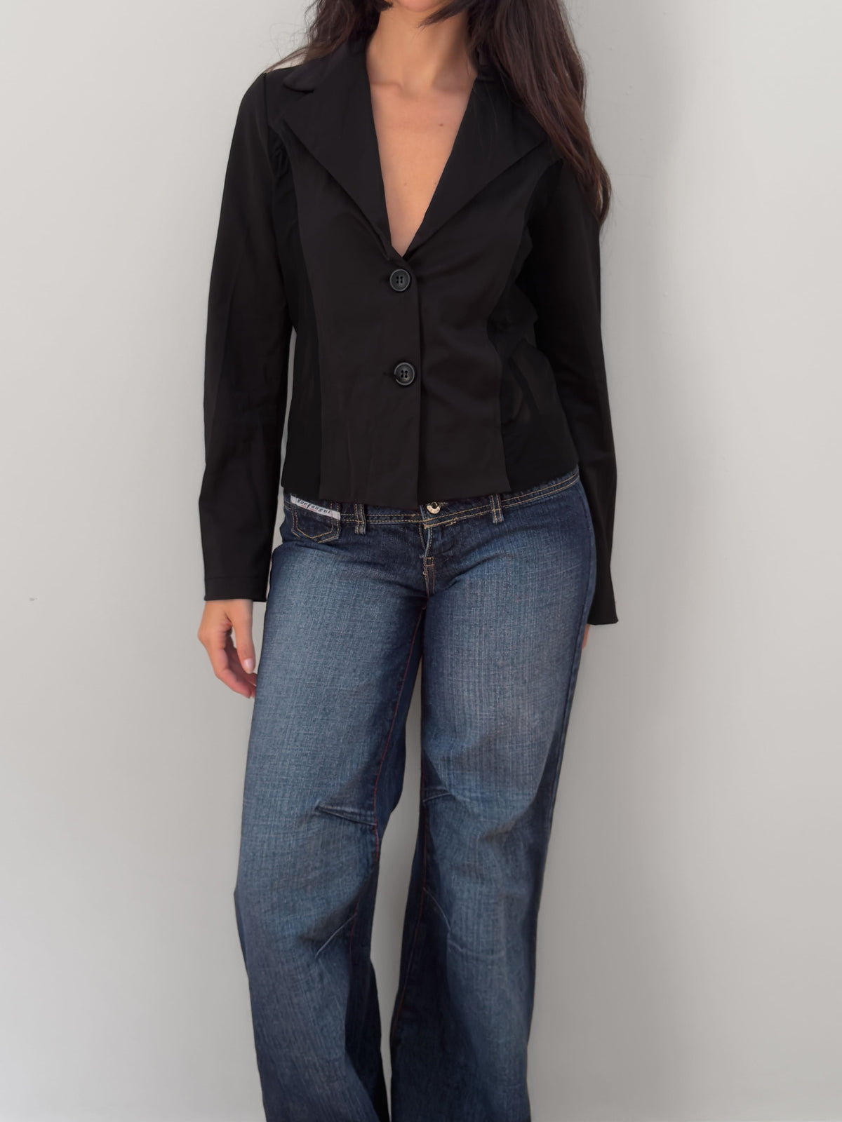 Black Tulle Panel Blazer