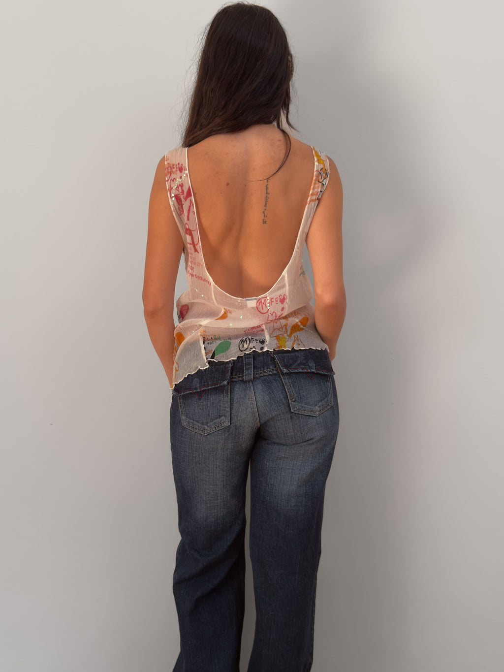 Silk Graphic Sequin Tank Top