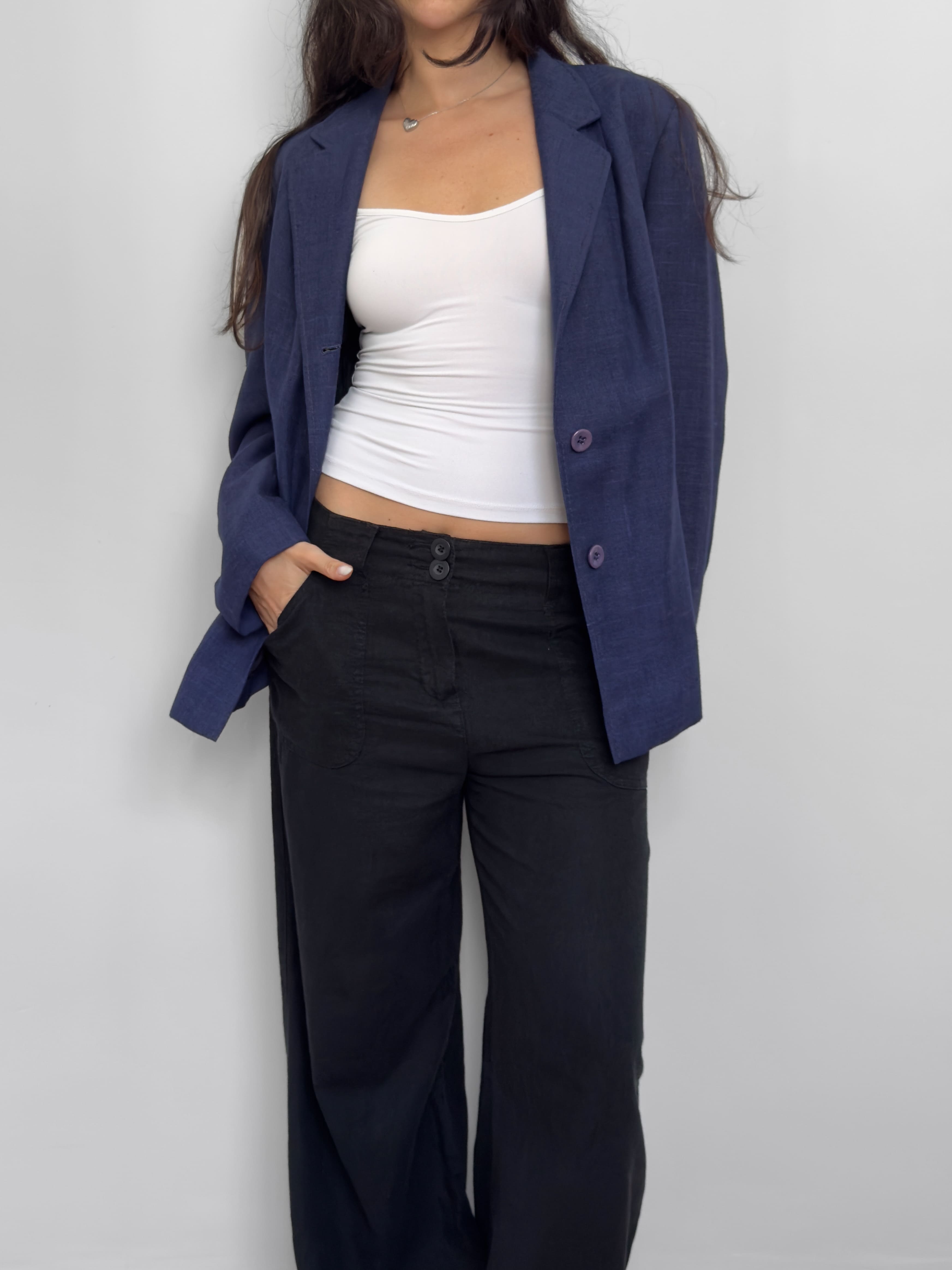 Blue Linen Blazer