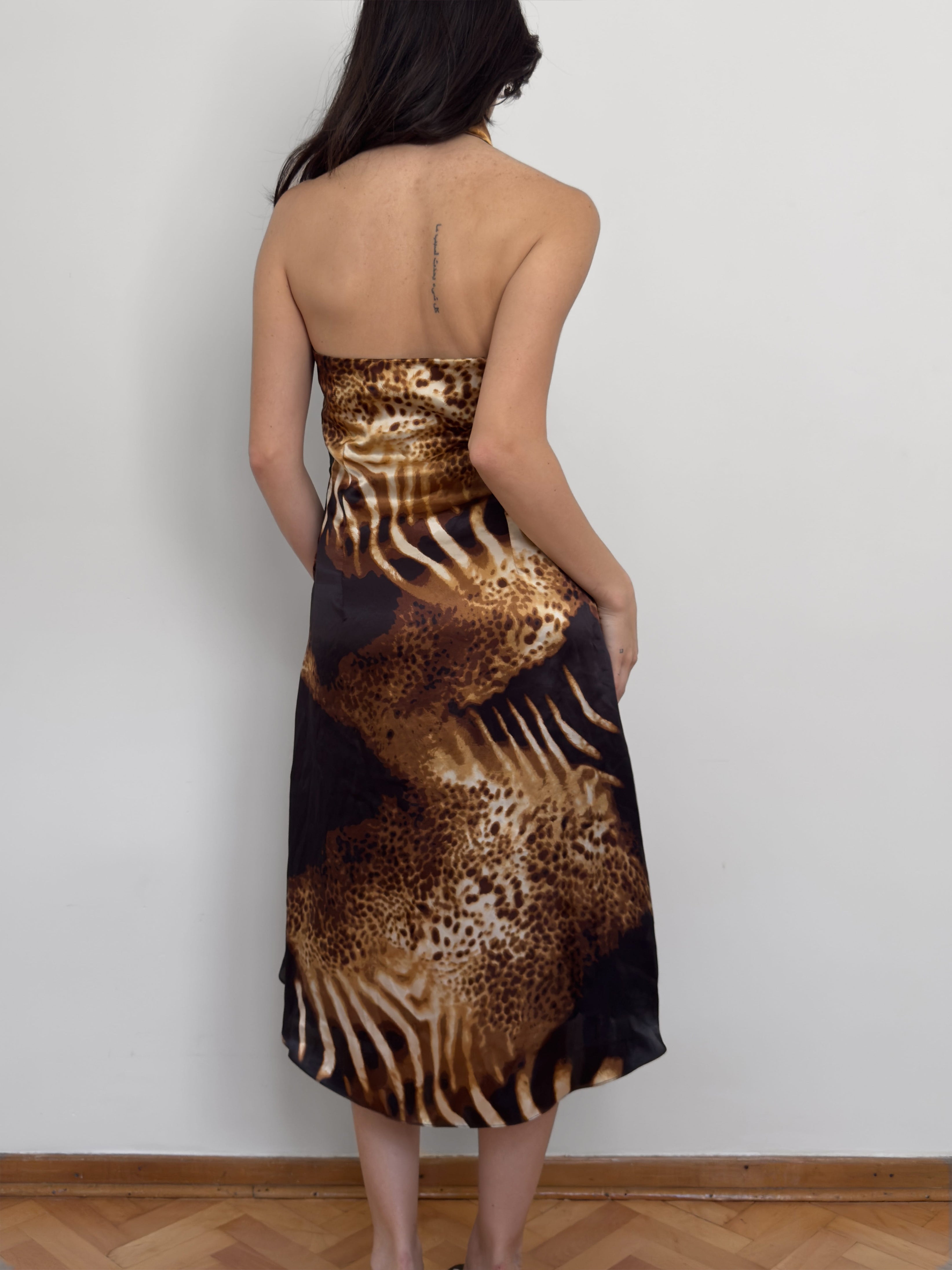 Leopar Desenli Elbise