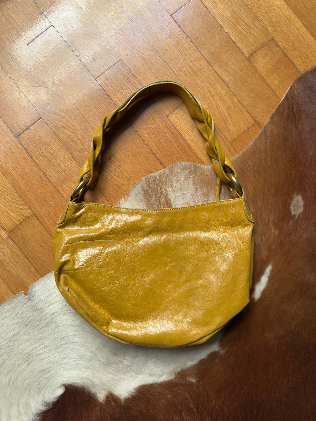 Just Cavalli Lustrous Mustard Bag