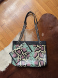 Multicolor Snakeskin Shoulder Bag