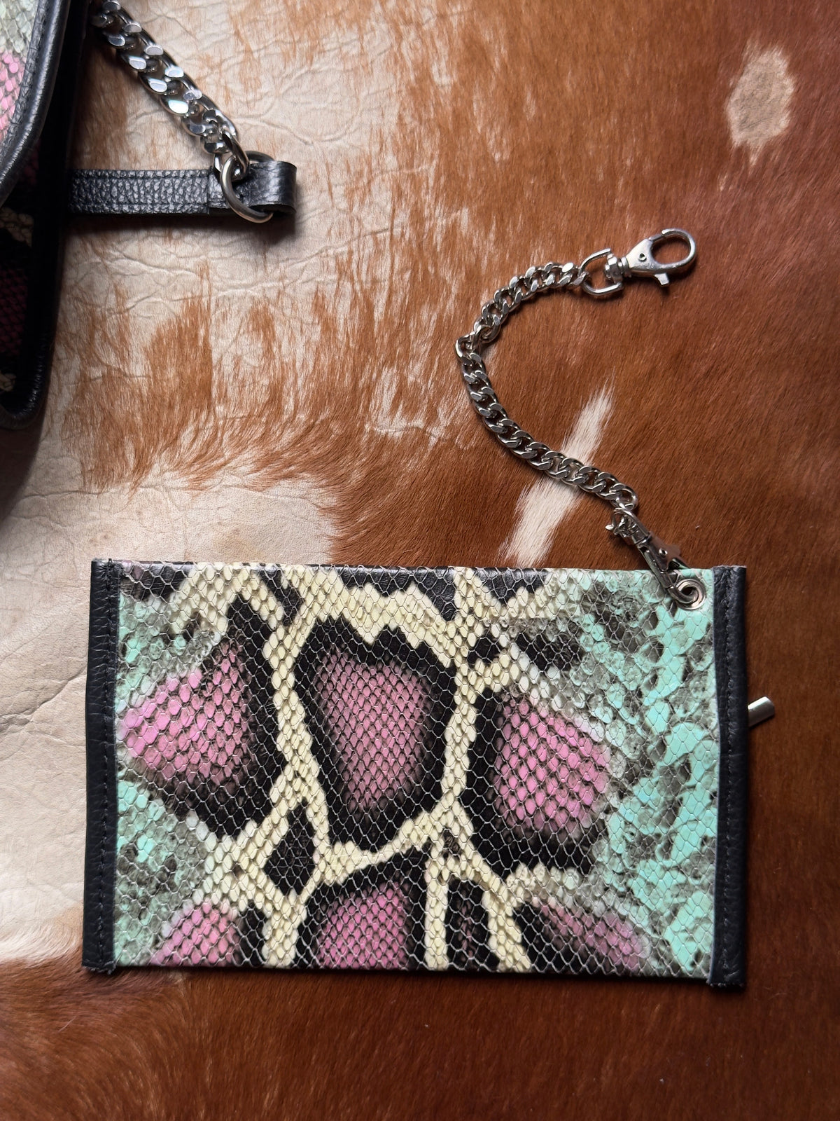 Multicolor Snakeskin Shoulder Bag