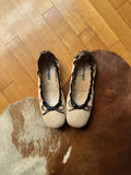 Leather Trim Pony Hair Ballerinas