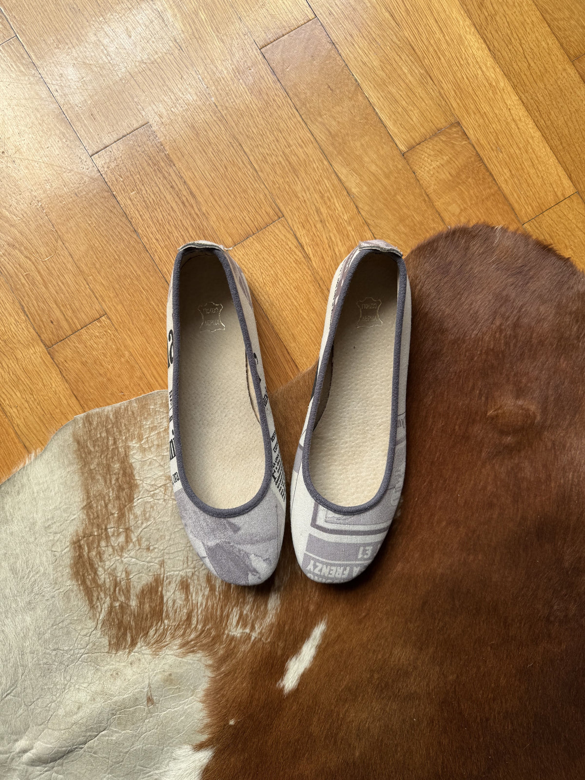 Printed Canvas Ballerinas