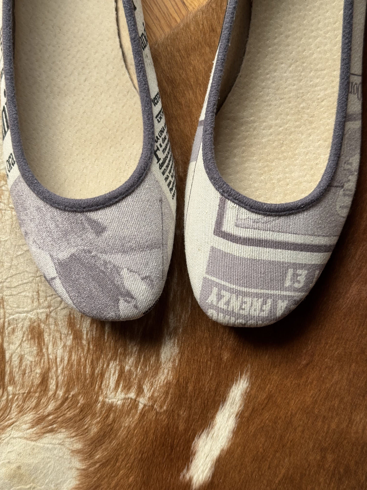 Printed Canvas Ballerinas