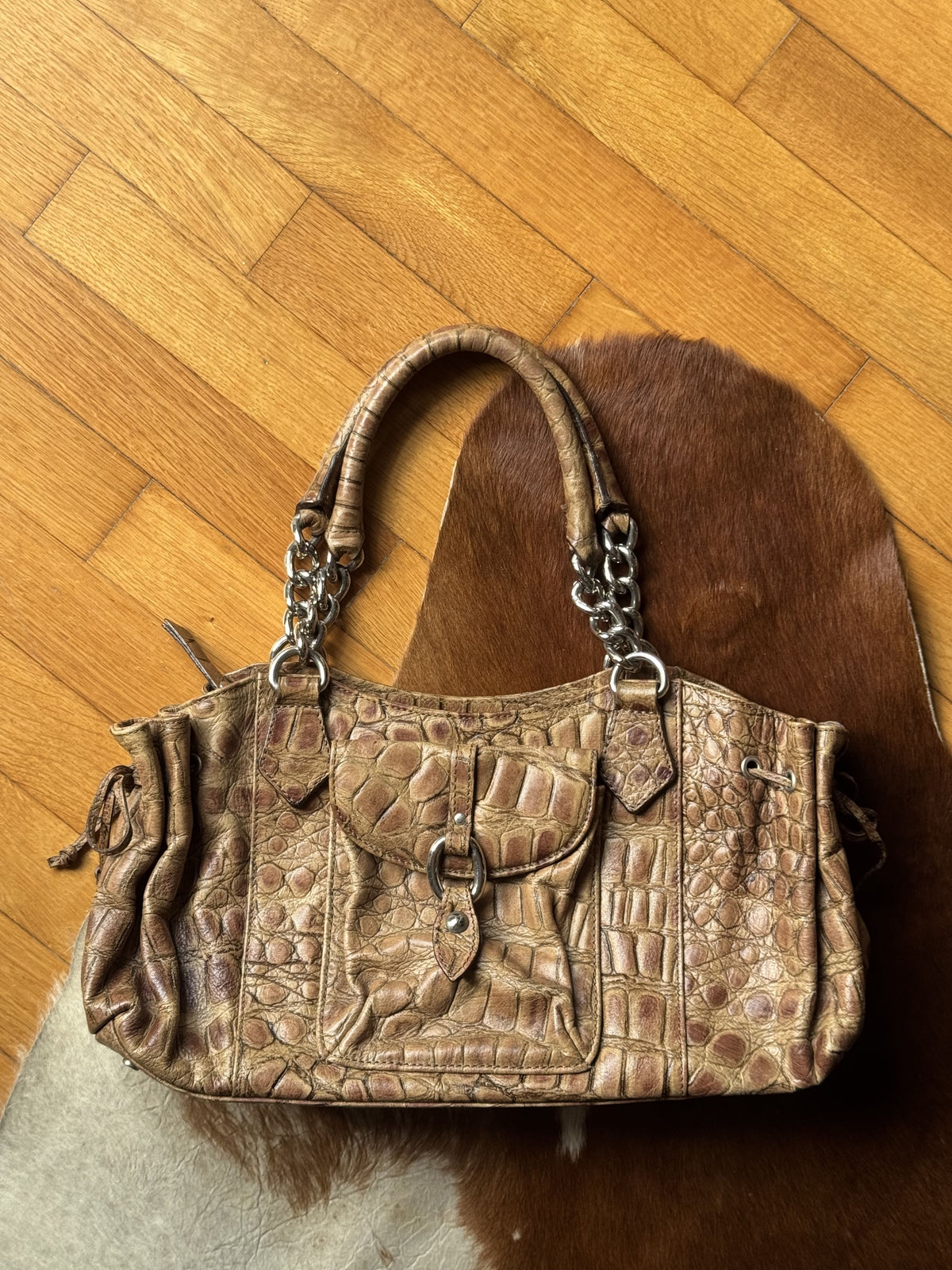 Roberta Gandolfi Croco Leather Bag