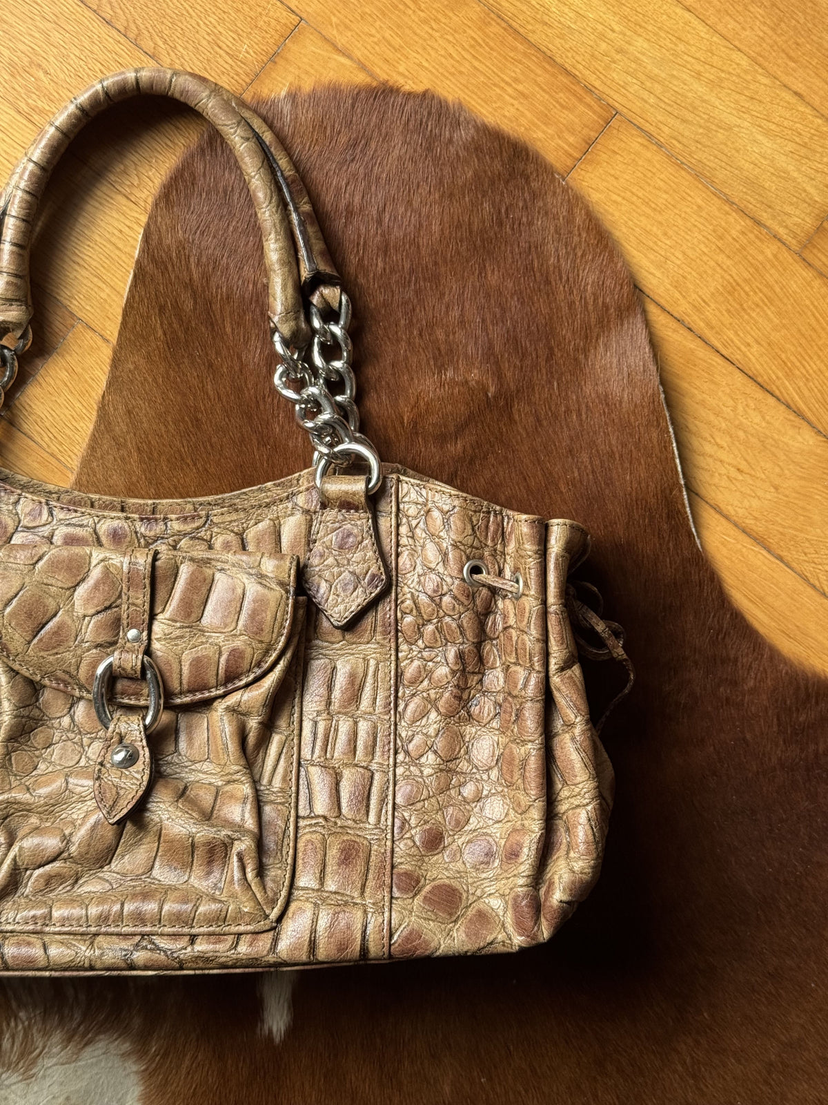 Roberta Gandolfi Croco Leather Bag