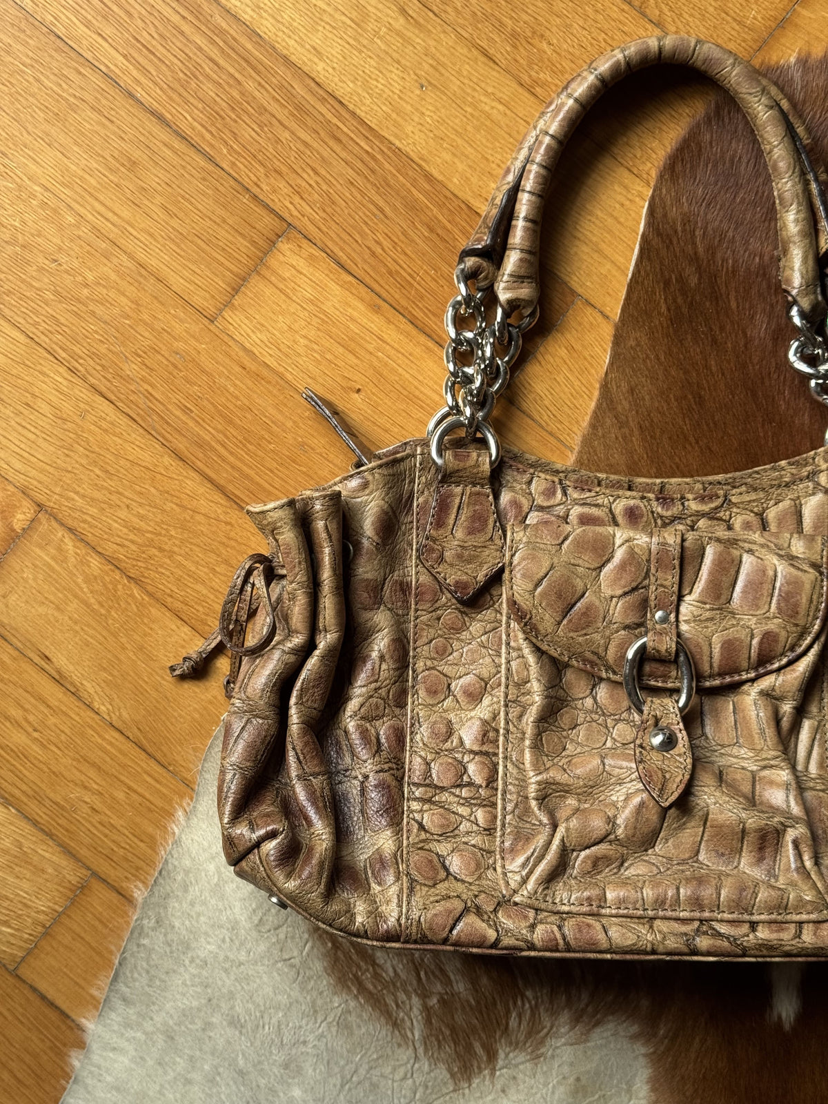 Roberta Gandolfi Croco Leather Bag