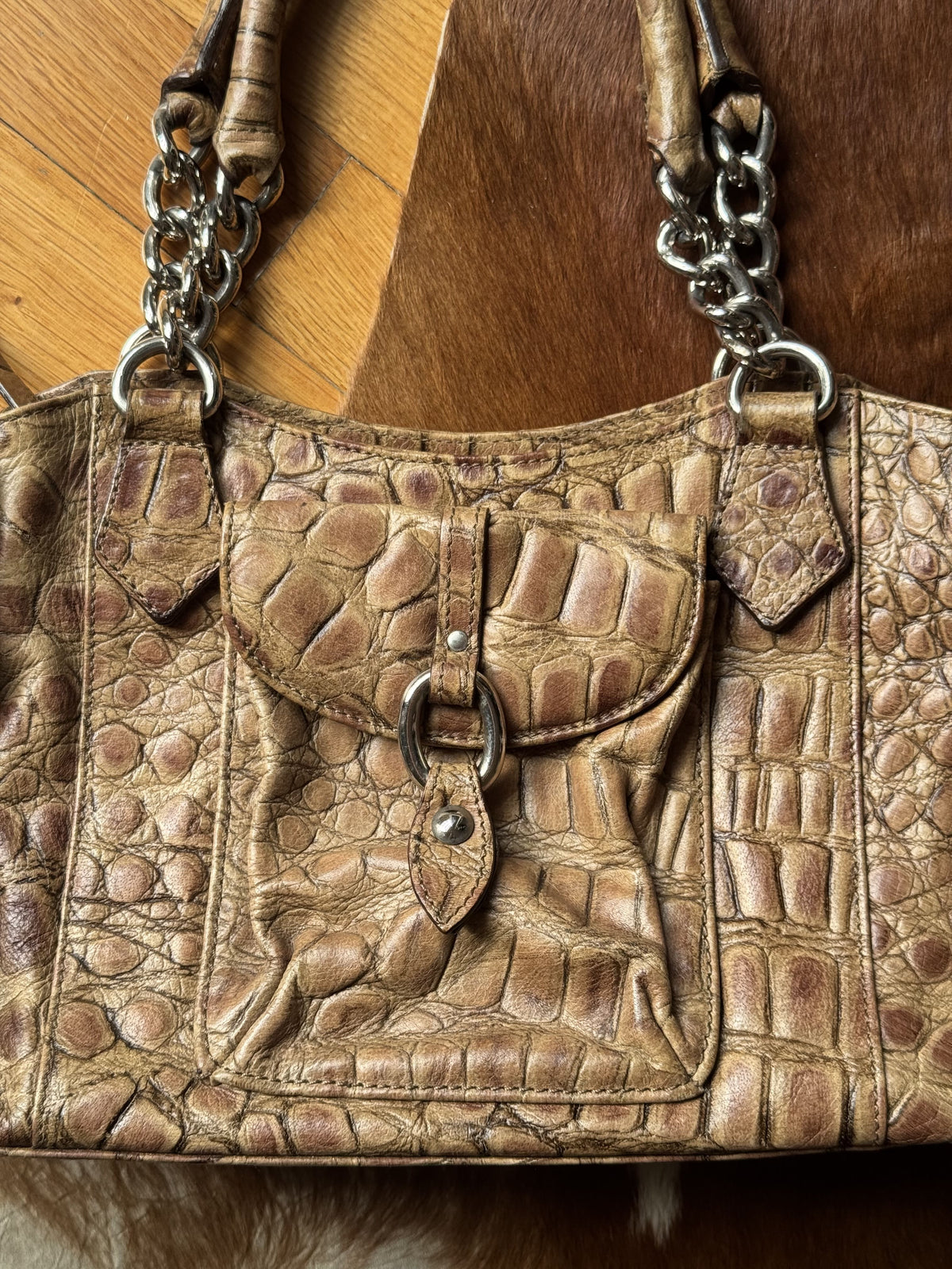 Roberta Gandolfi Croco Leather Bag