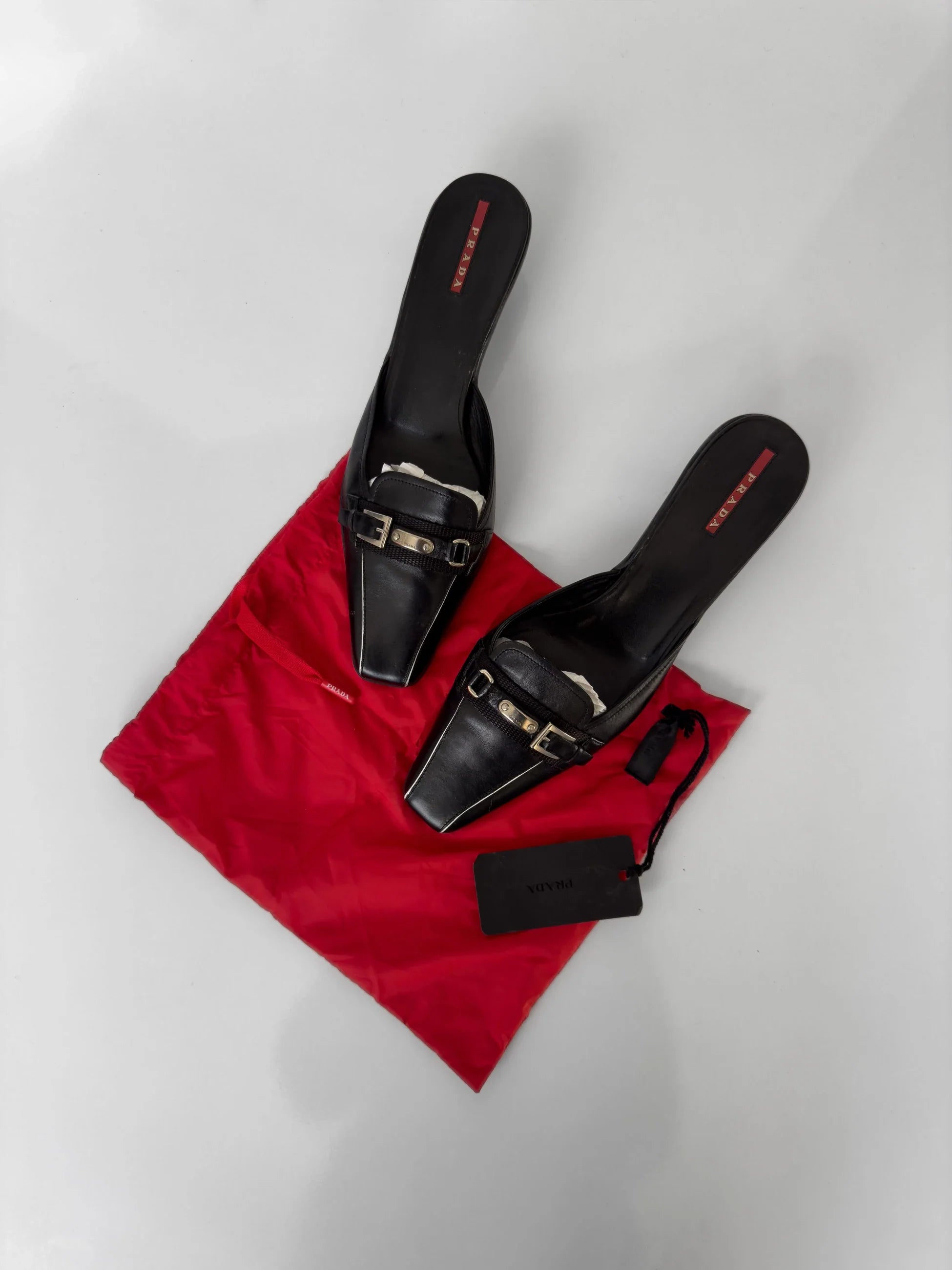 Prada Rubber-Sole Leather Mules
