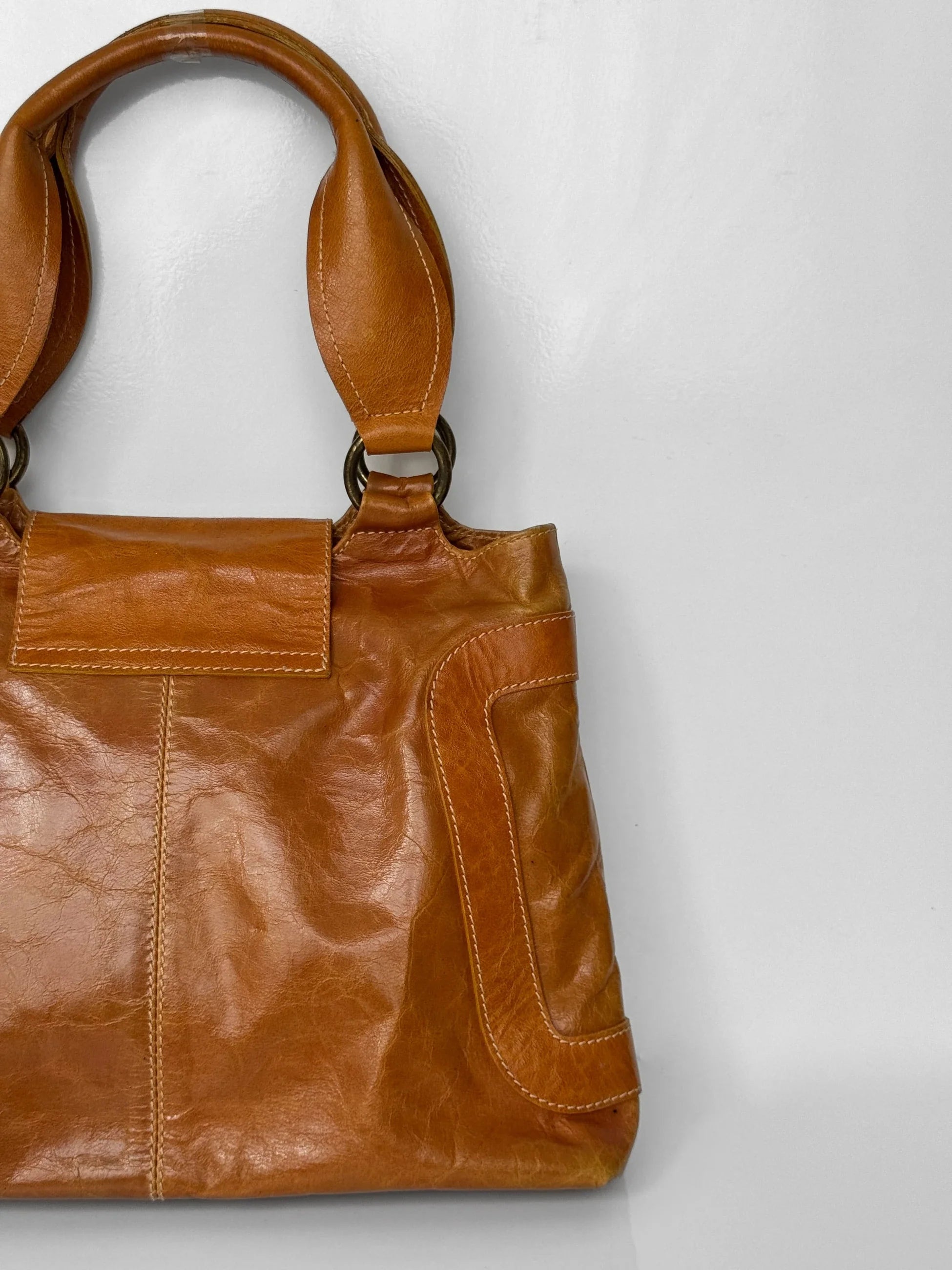 Orange Leather Clutch Bag