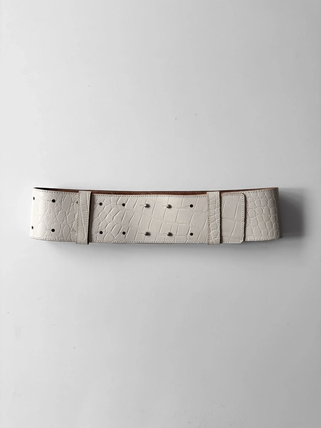 Ecru Leather Belt