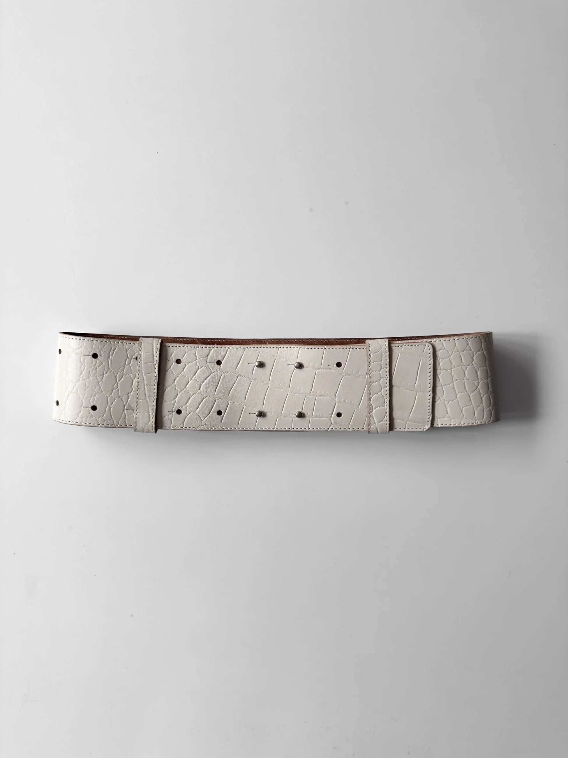 Ecru Leather Belt