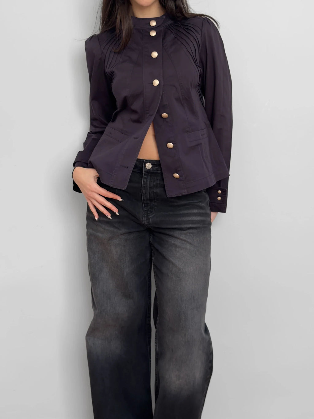 Buttoned Navy Jacket
