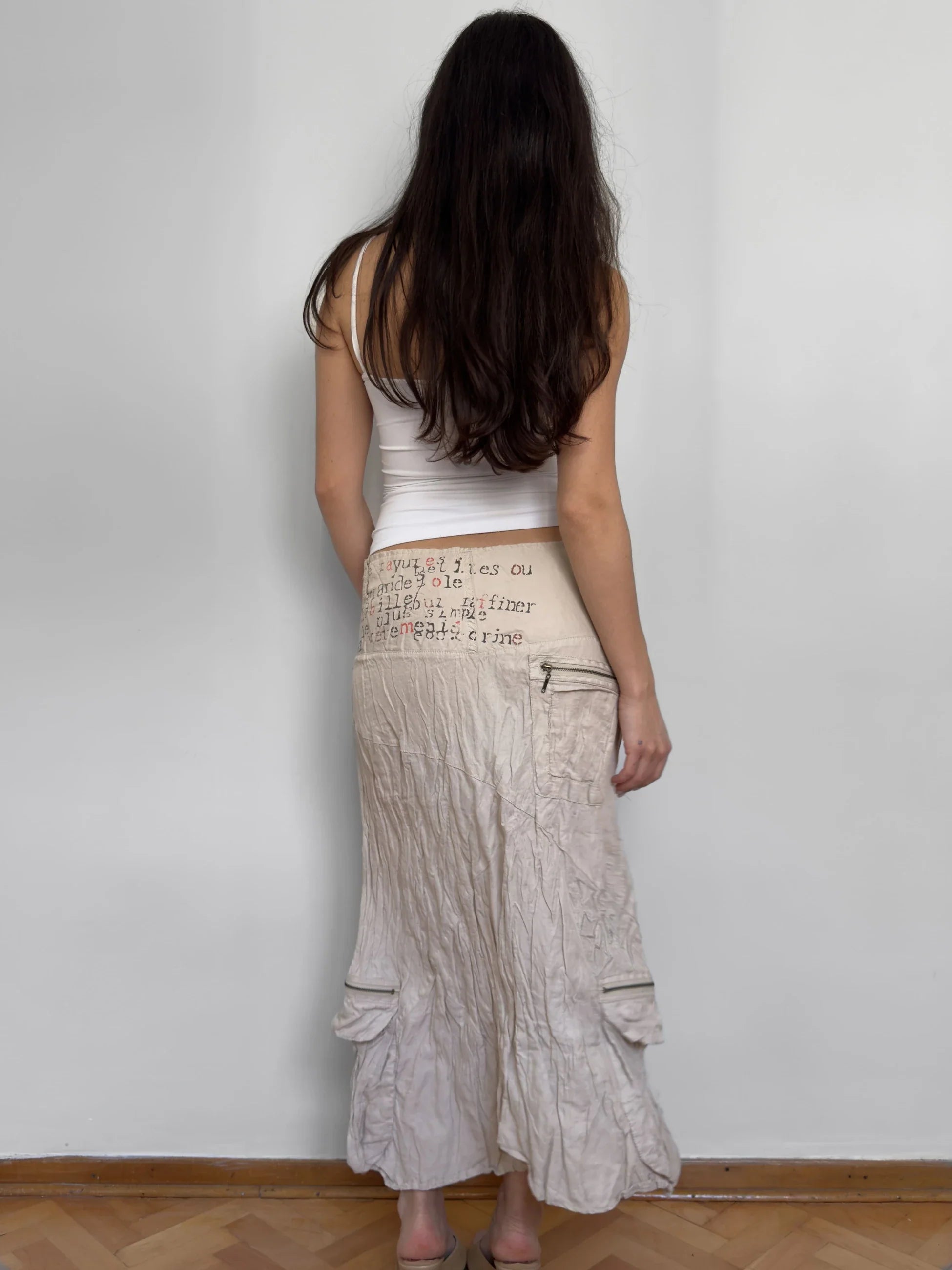 Beige Linen Skirt