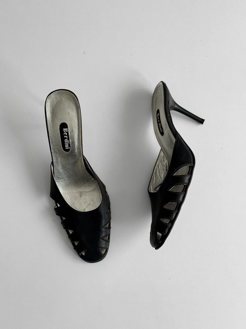 Black Heeled Mules